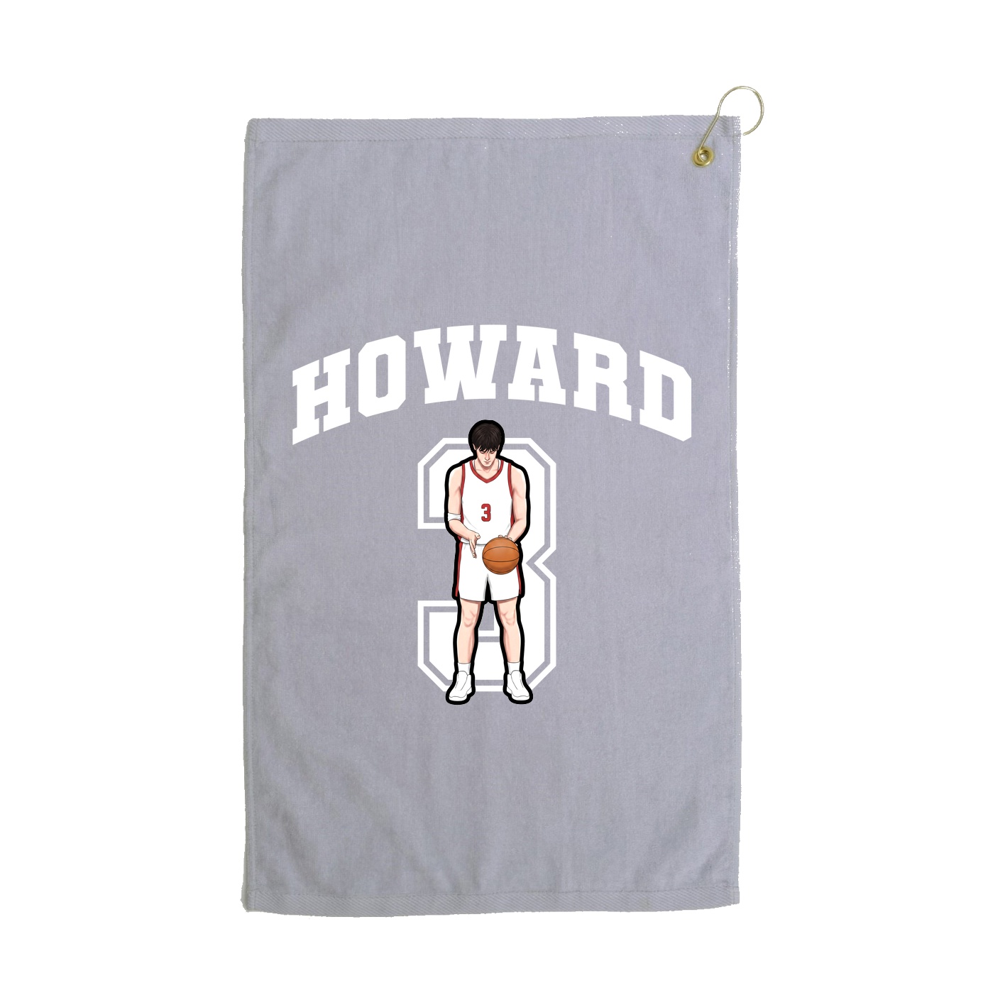 Golf Towel — Number in Grey