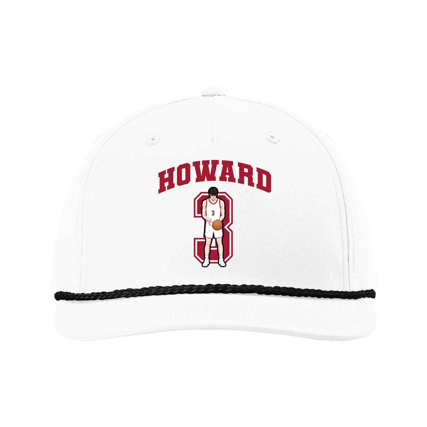 Five-Panel Classic Rope Cap — Number in White