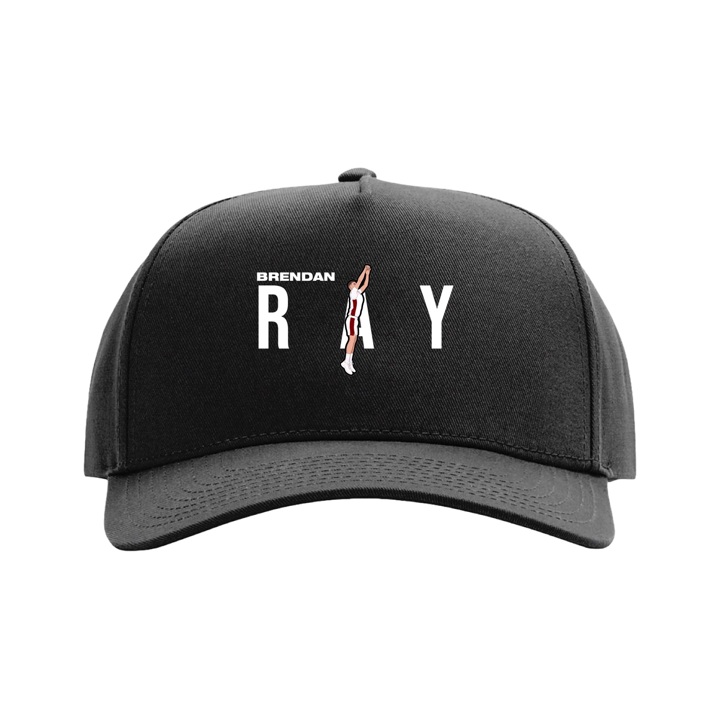Full Fabric Five-Panel Champ Cap — Player Name in Black