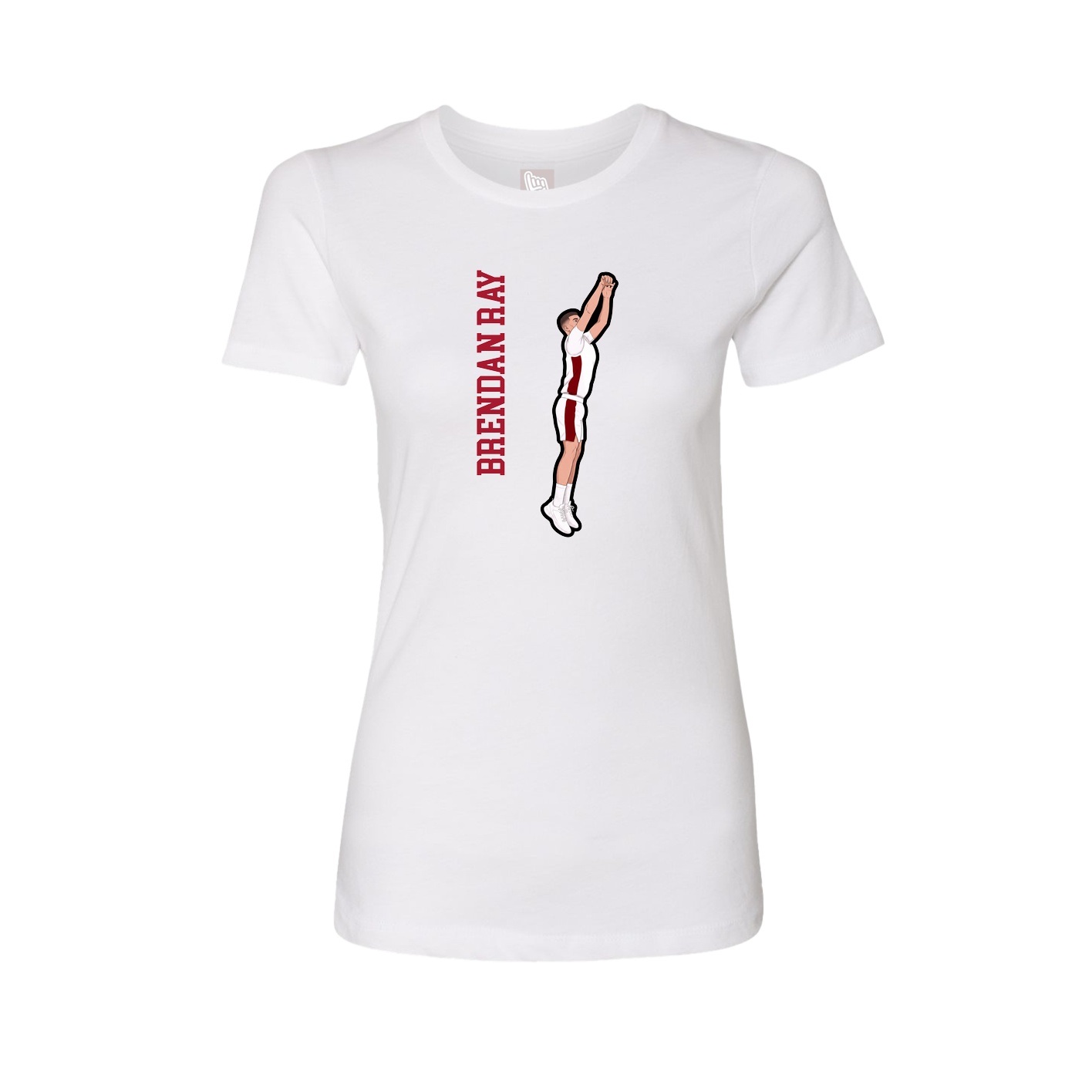 Fitted Women's Tee — Name Vertical in White