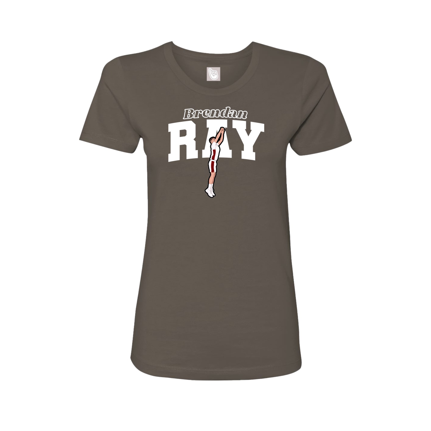 Fitted Women's Tee — Name Arch in Grey