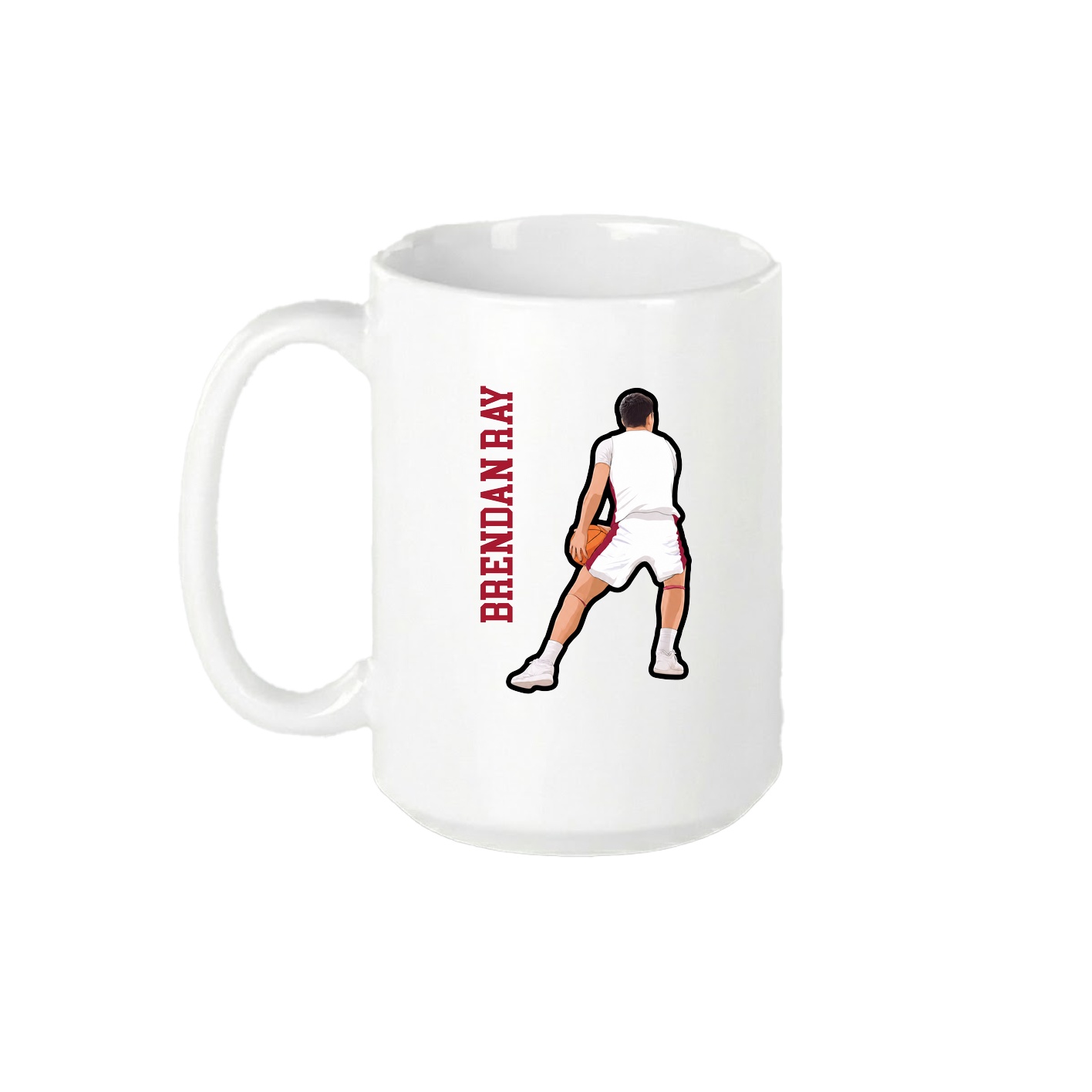 15oz Coffee Mug — Name Vertical in White