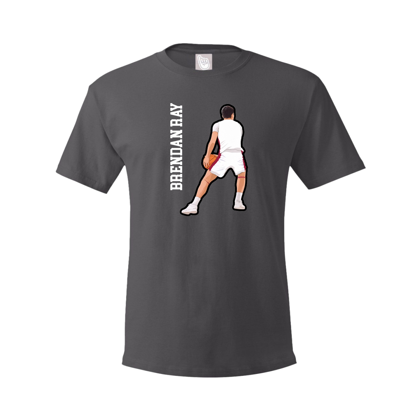 Tee — Name Vertical in Grey