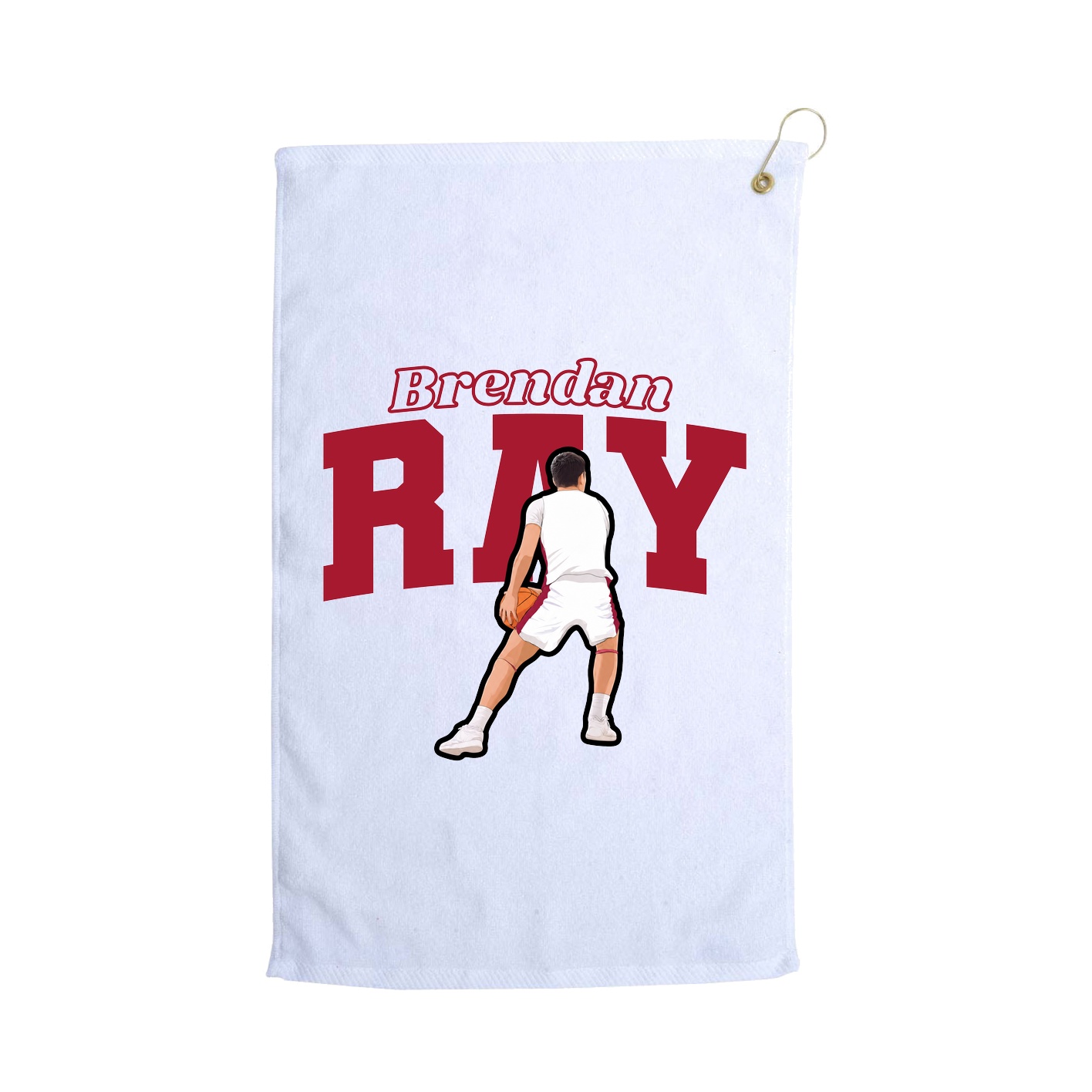 Golf Towel — Name Arch in White