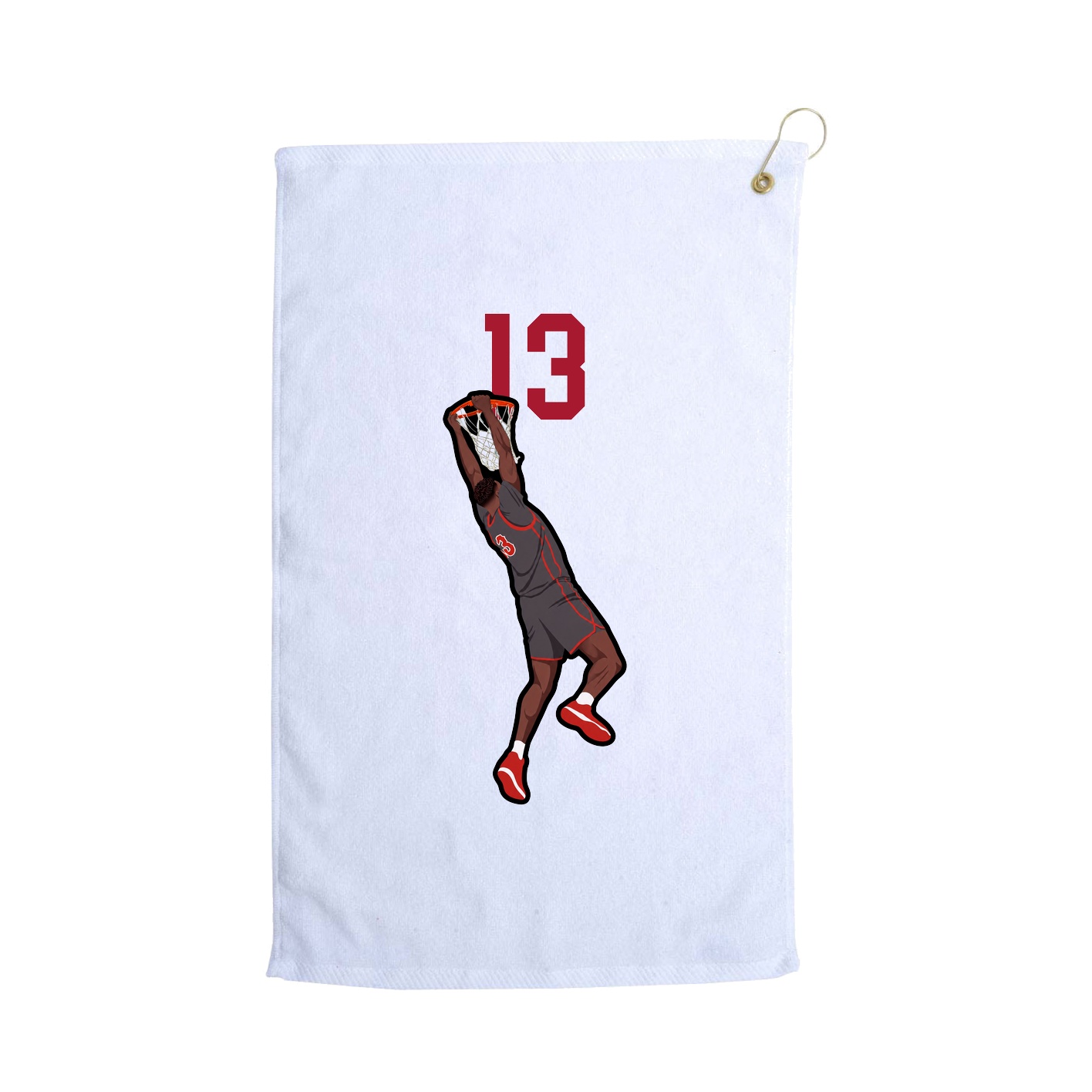 Golf Towel — Number Top in White