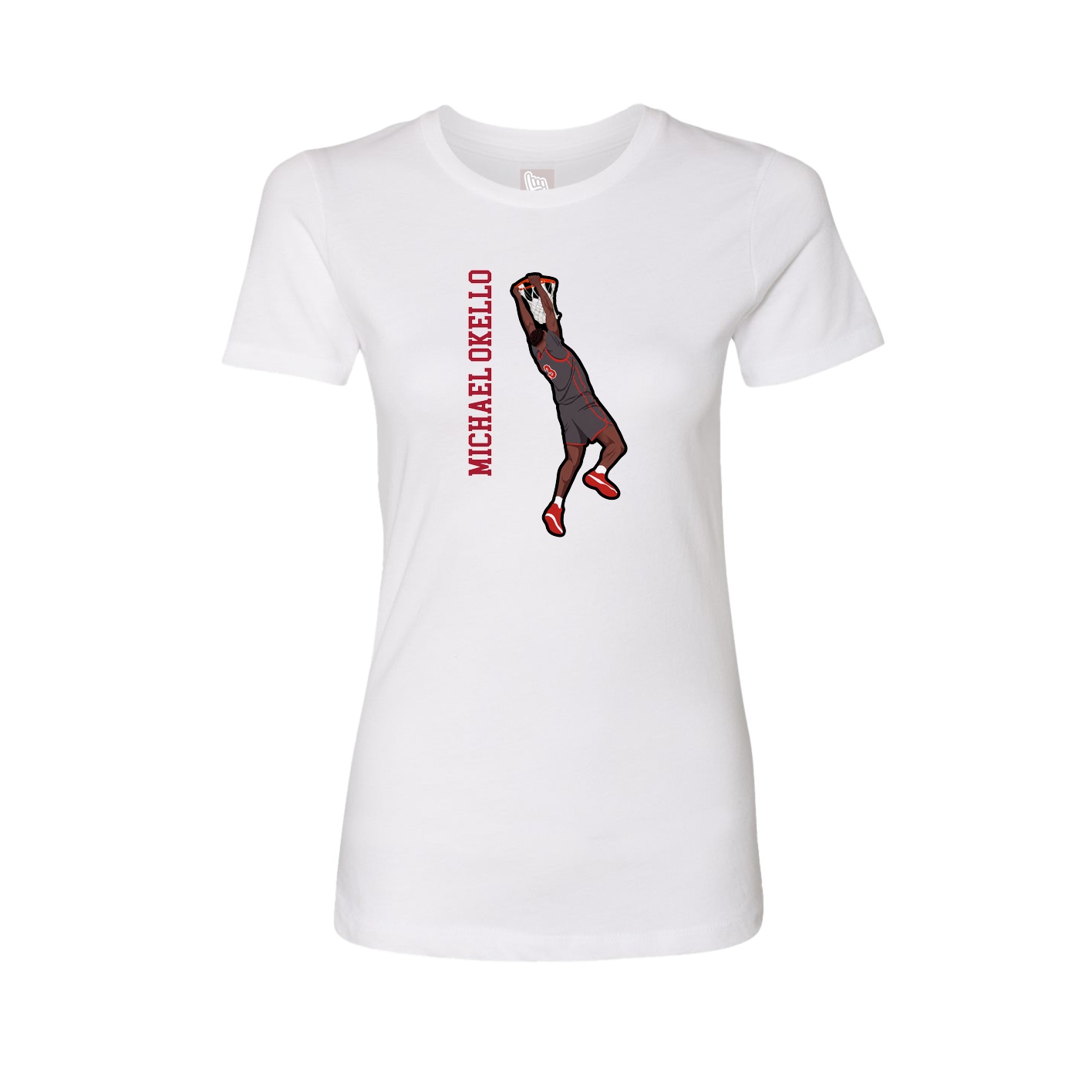 Fitted Women's Tee — Name Vertical in White