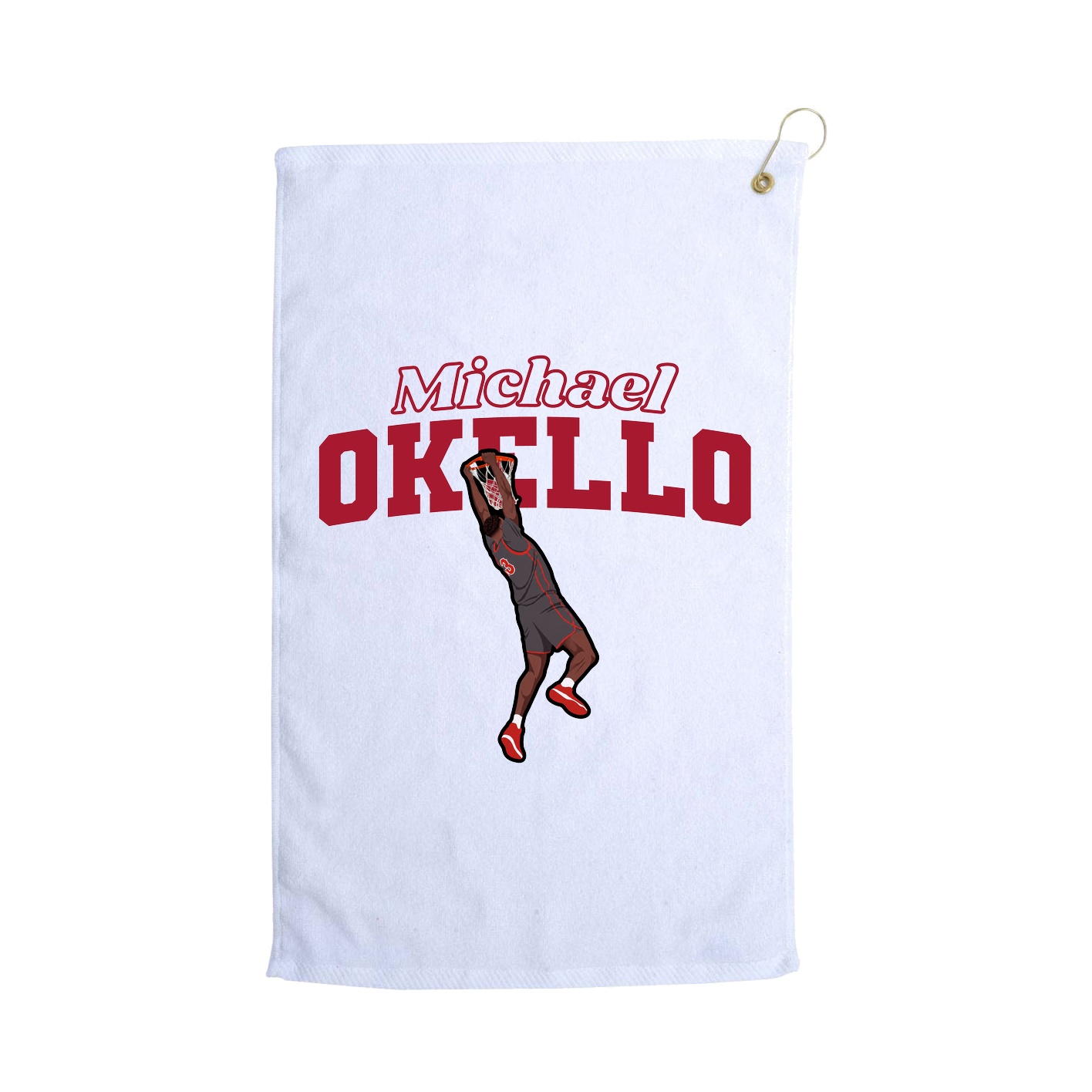 Golf Towel — Name Arch in White