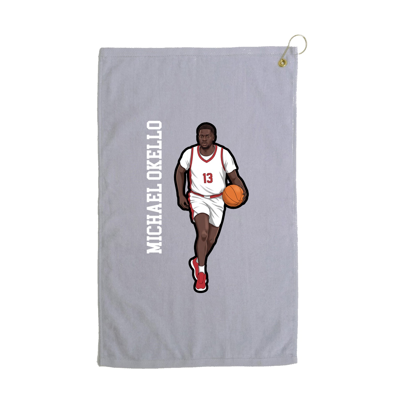 Golf Towel — Name Vertical in Grey