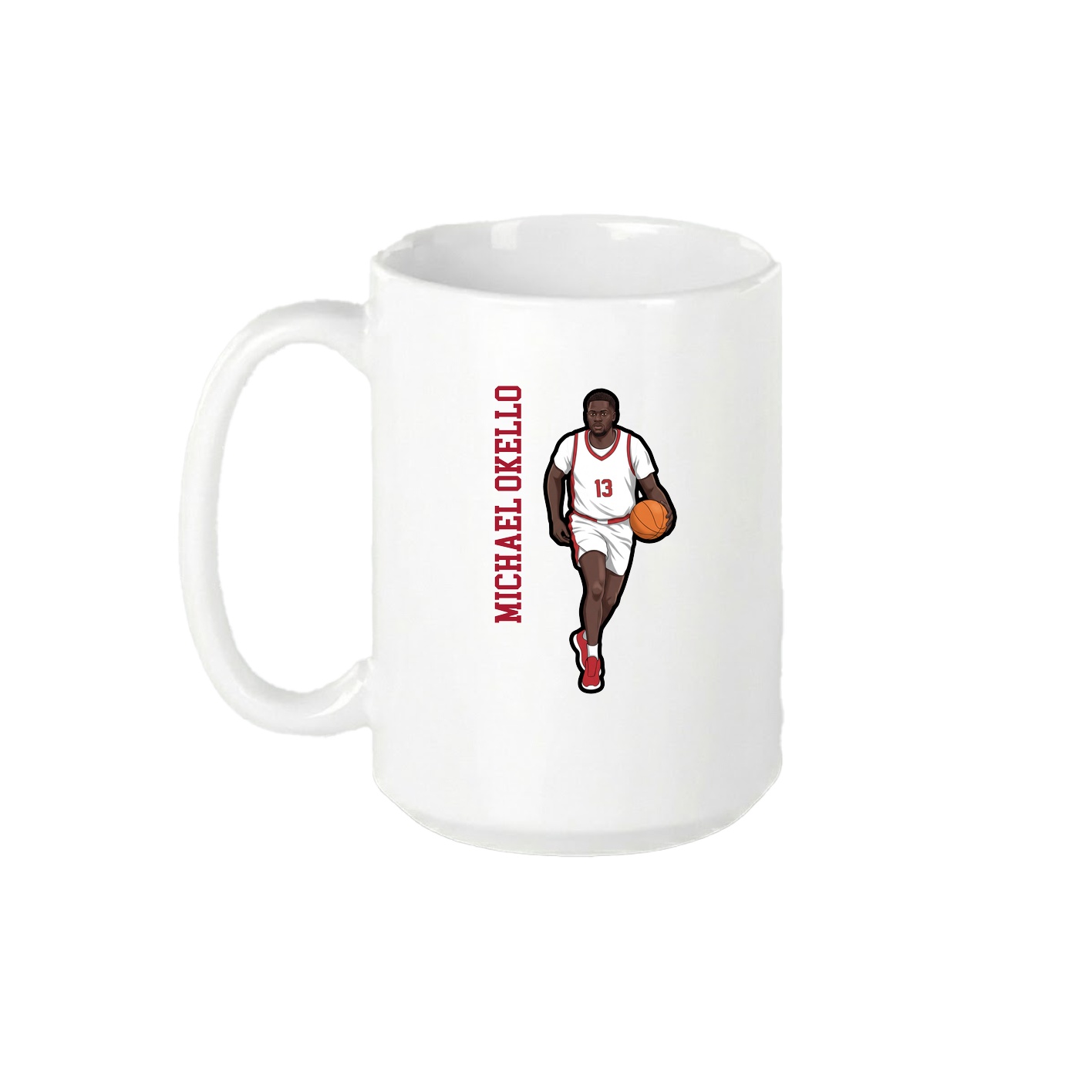 15oz Coffee Mug — Name Vertical in White