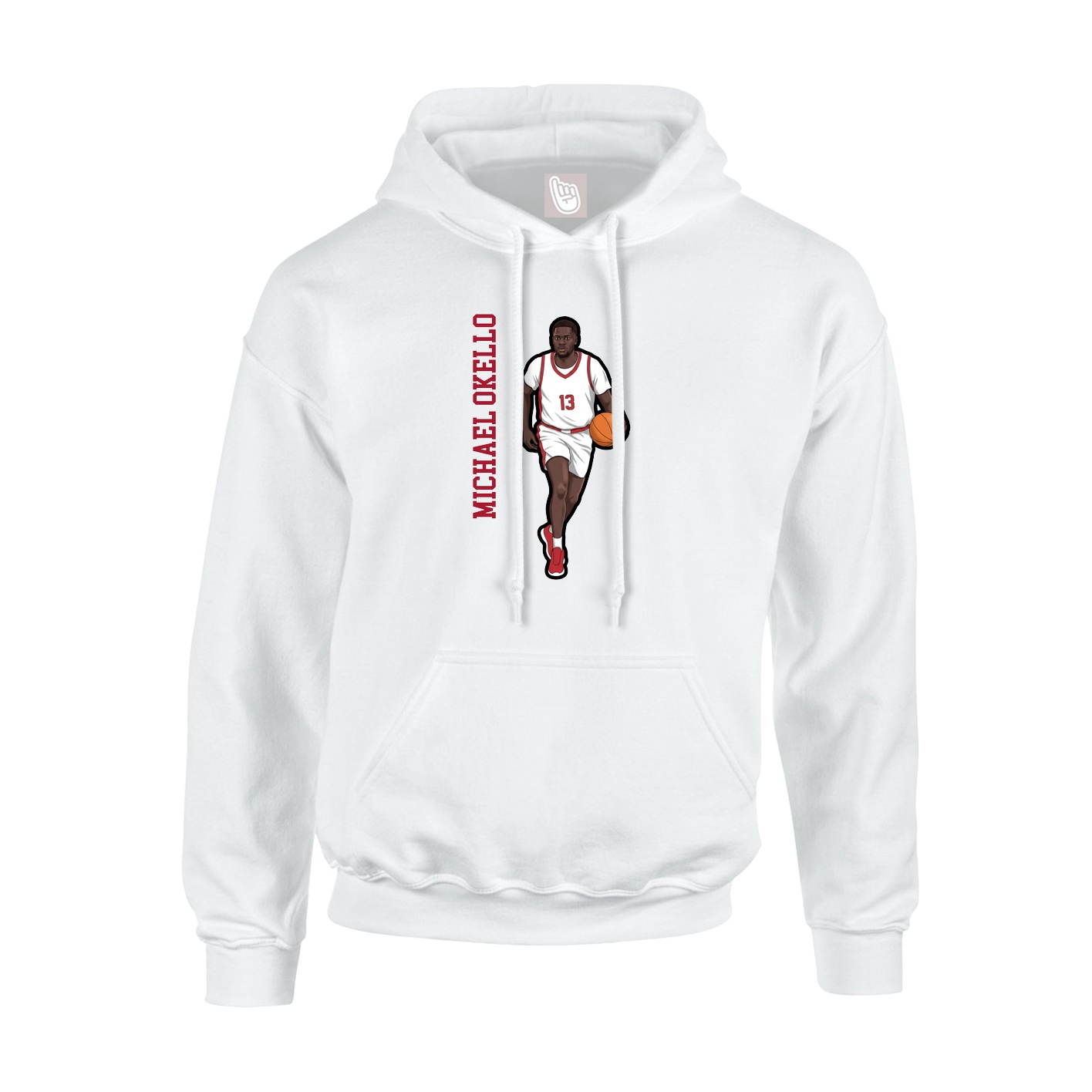 Youth Hoodie — Name Vertical in White