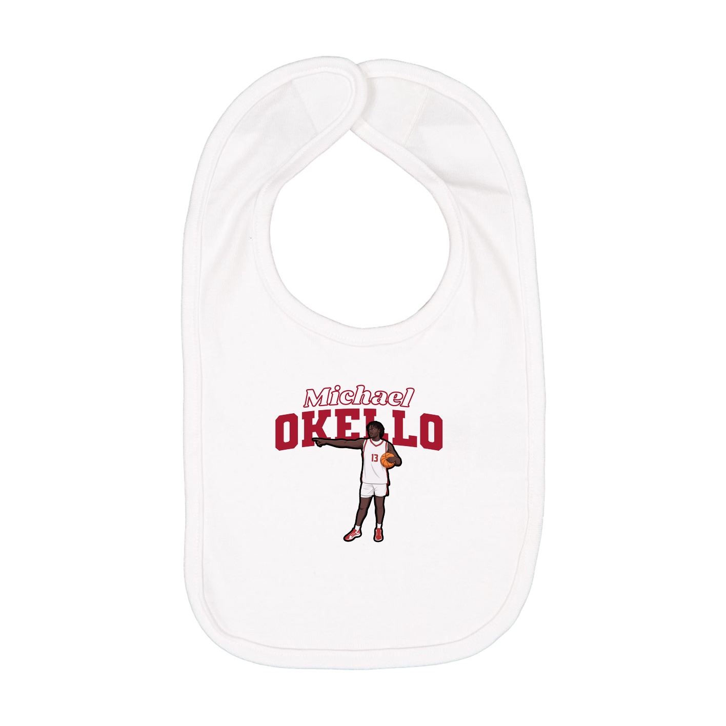 Infant Bib — Name Arch in White