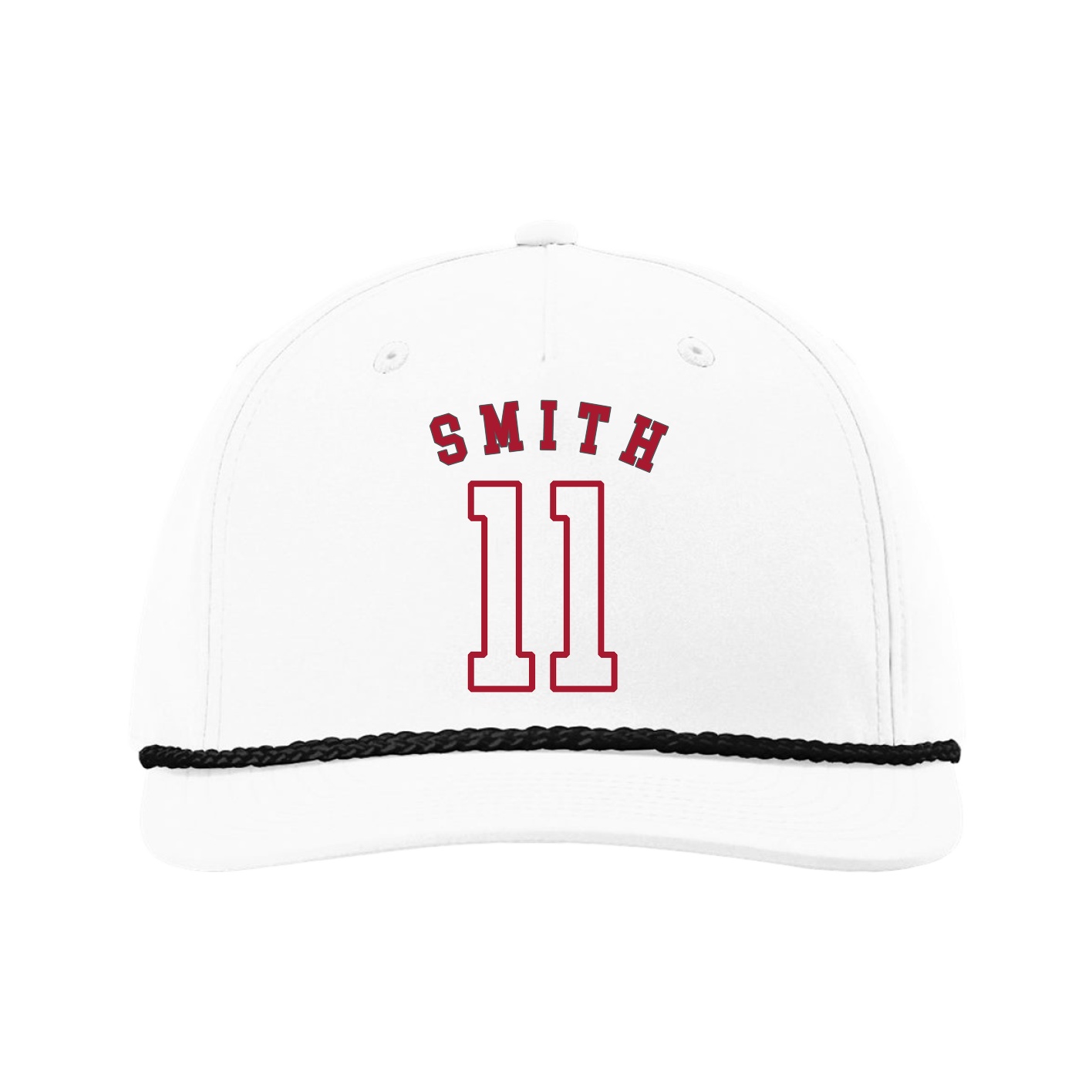 Five-Panel Classic Rope Cap — Shirsey Arch in White
