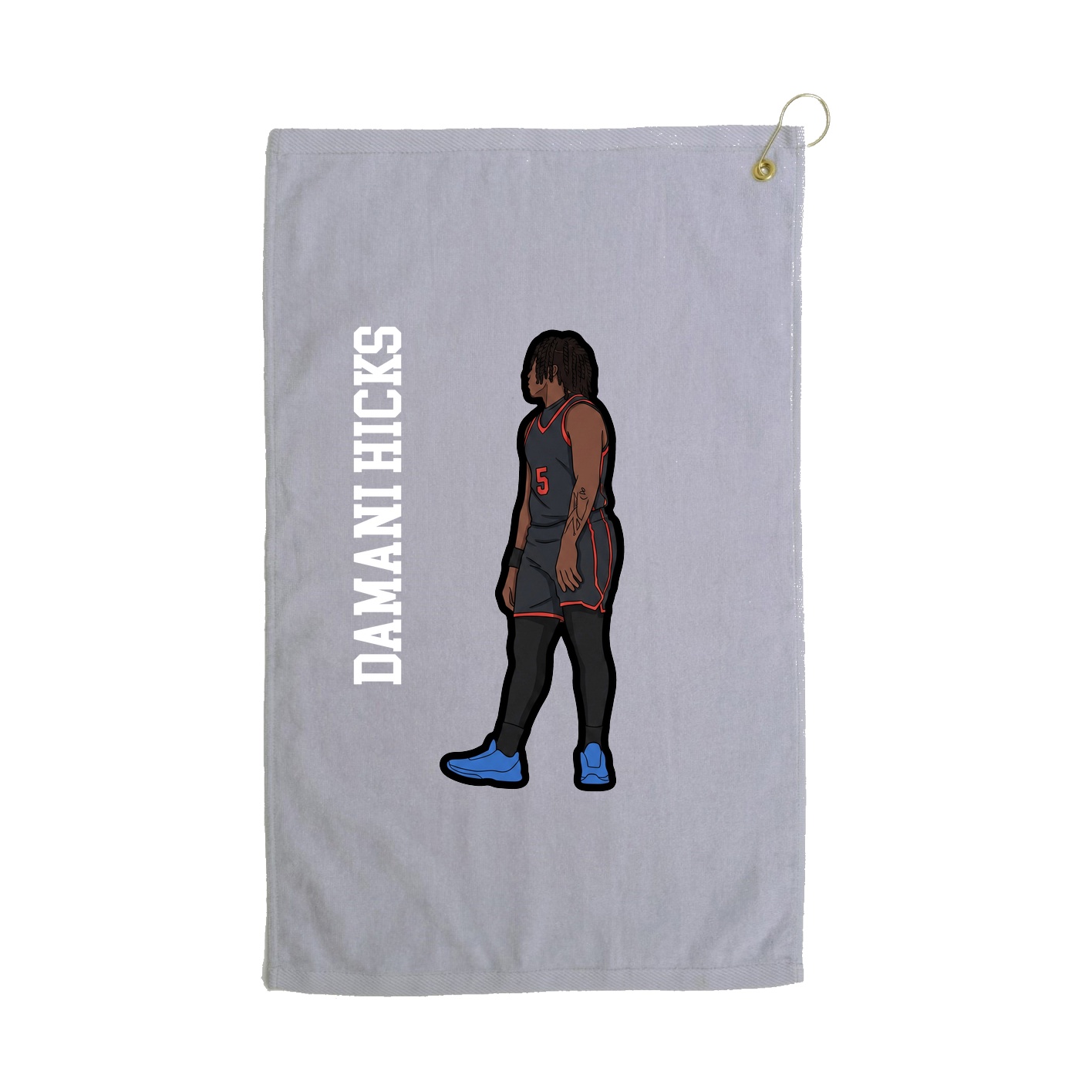 Golf Towel — Name Vertical in Grey
