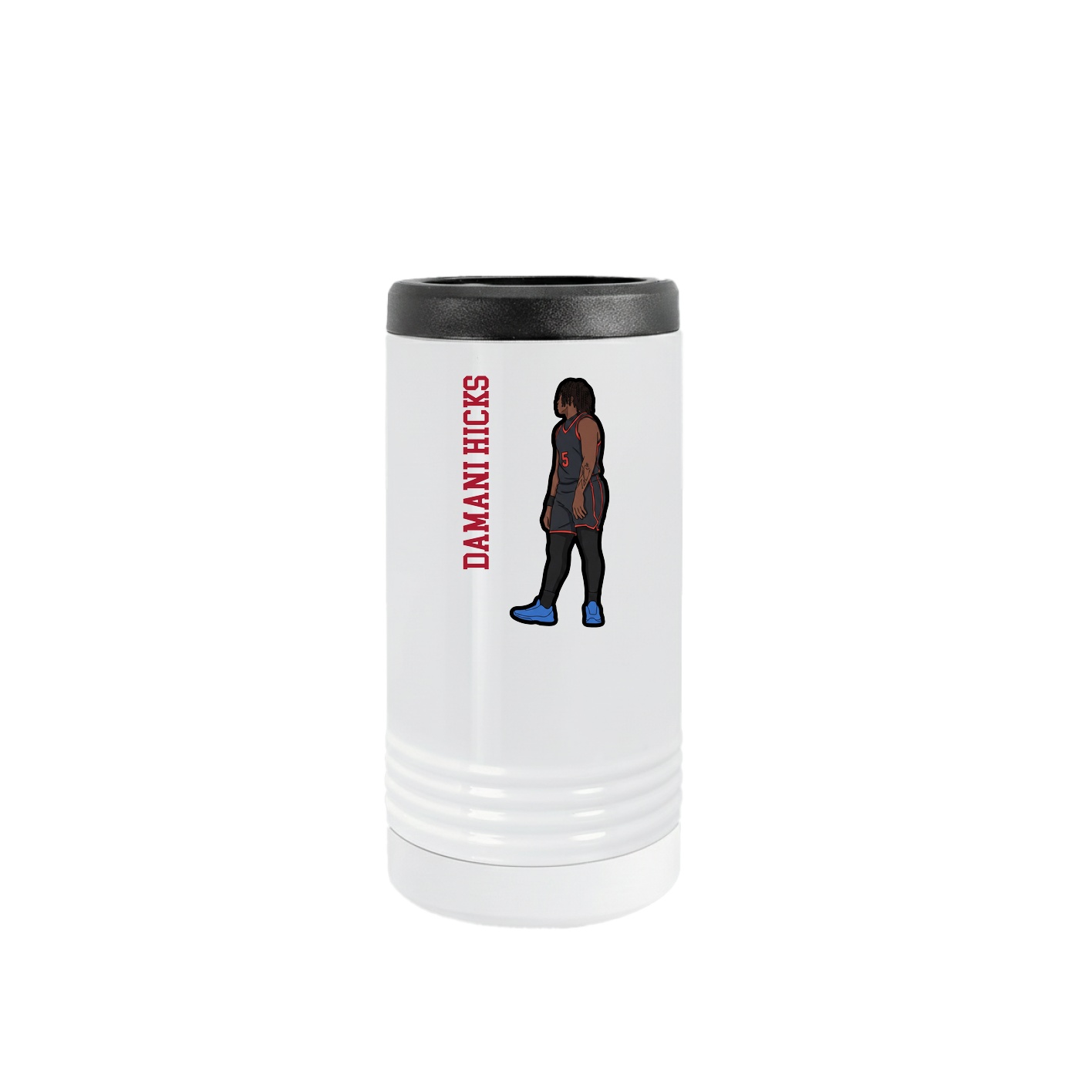 Slim Beverage Holder — Name Vertical in White