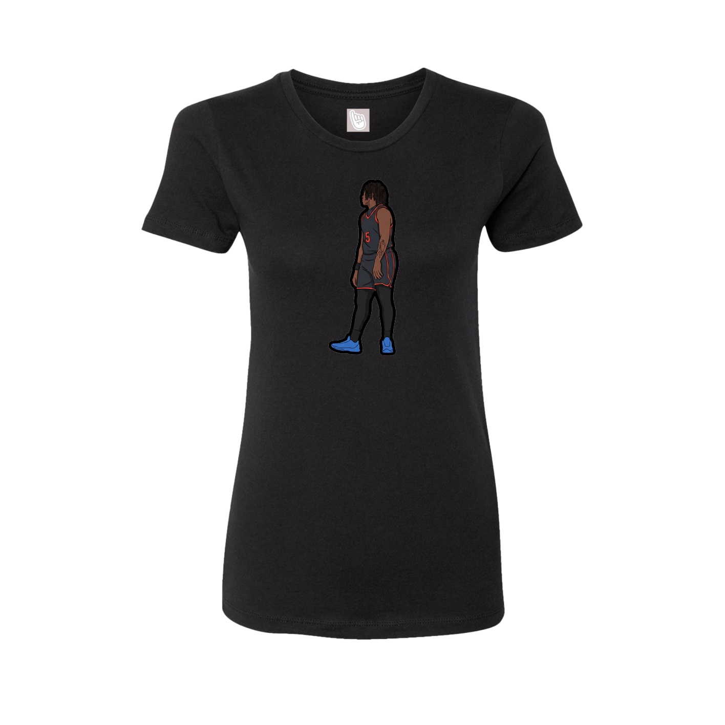 Womens Tee — Name Vertical in Black