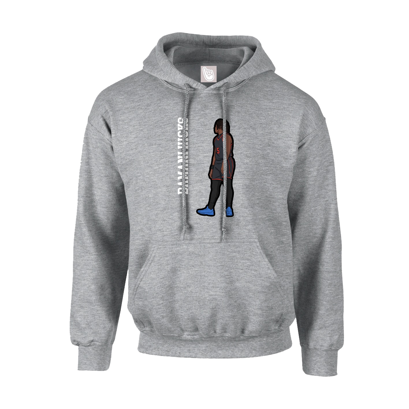 Hoodie — Name Vertical in Grey