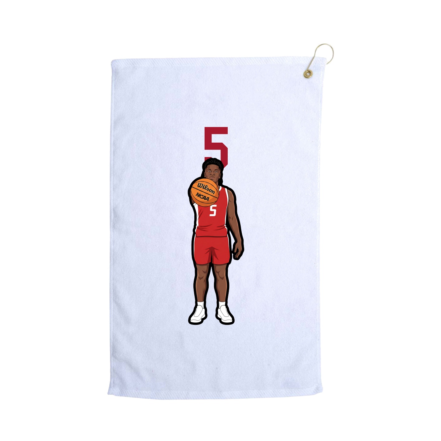 Golf Towel — Number Top in White