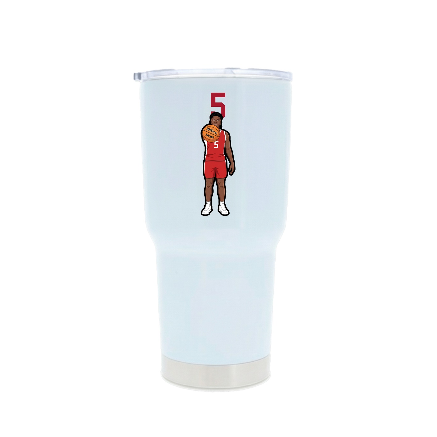 30oz Stainless Steel Tumbler — Number Top in White