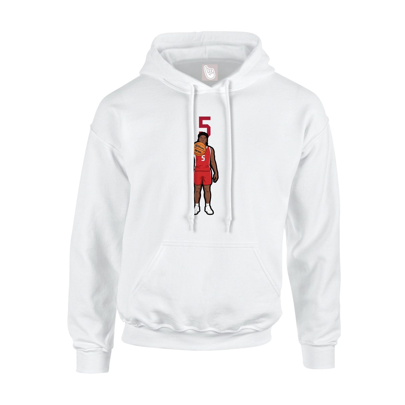 Youth Hoodie — Number Top in White