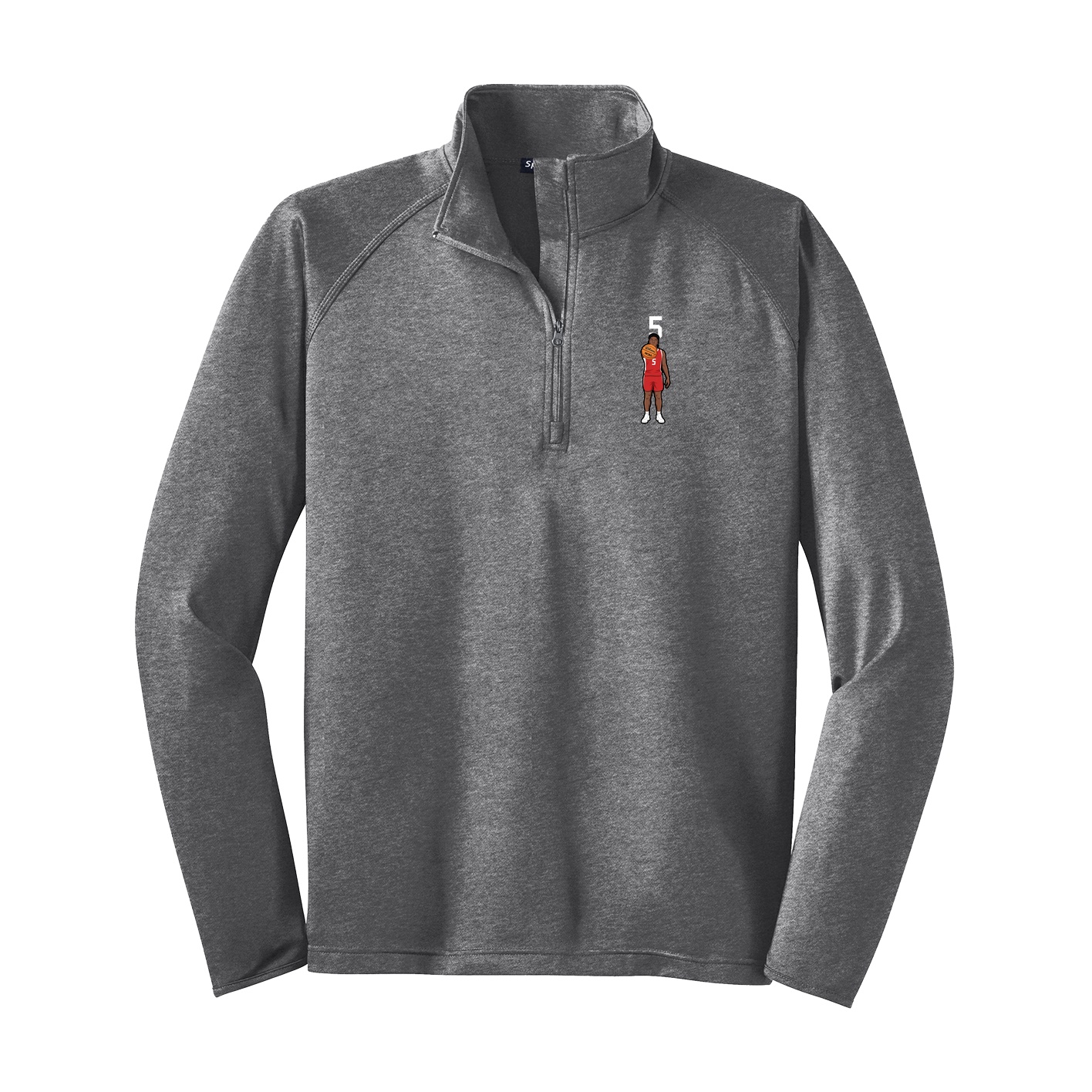 Q-Zip Pullover — Number Top in Grey