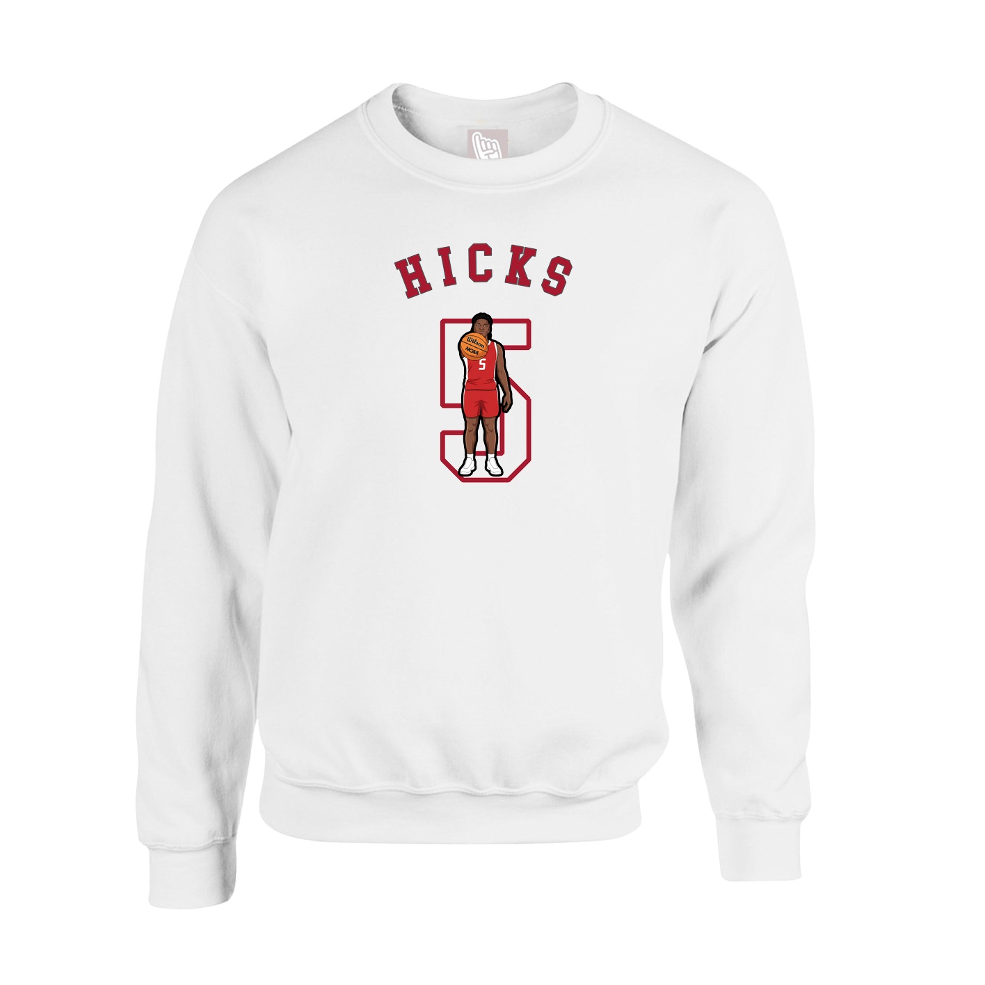 Fleece Crew — Shirsey Arch in White