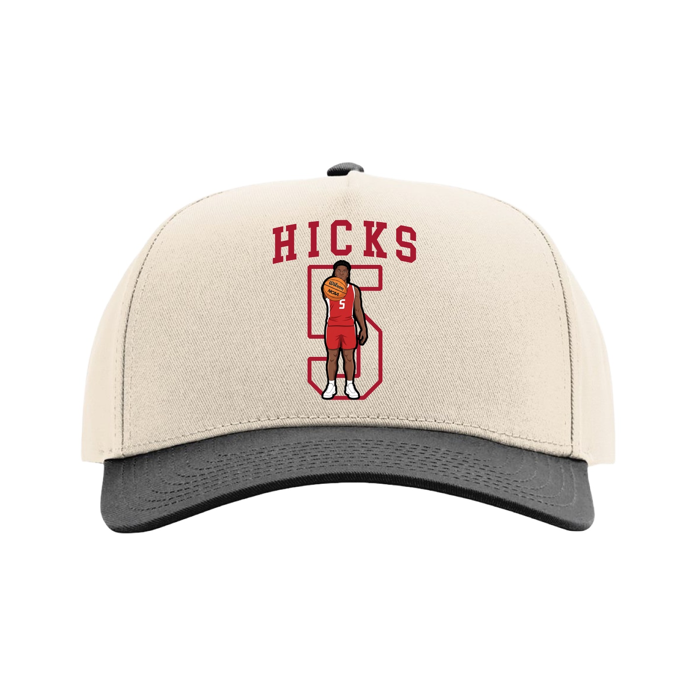 Full Fabric Five-Panel Champ Cap — Shirsey in Cream/Black