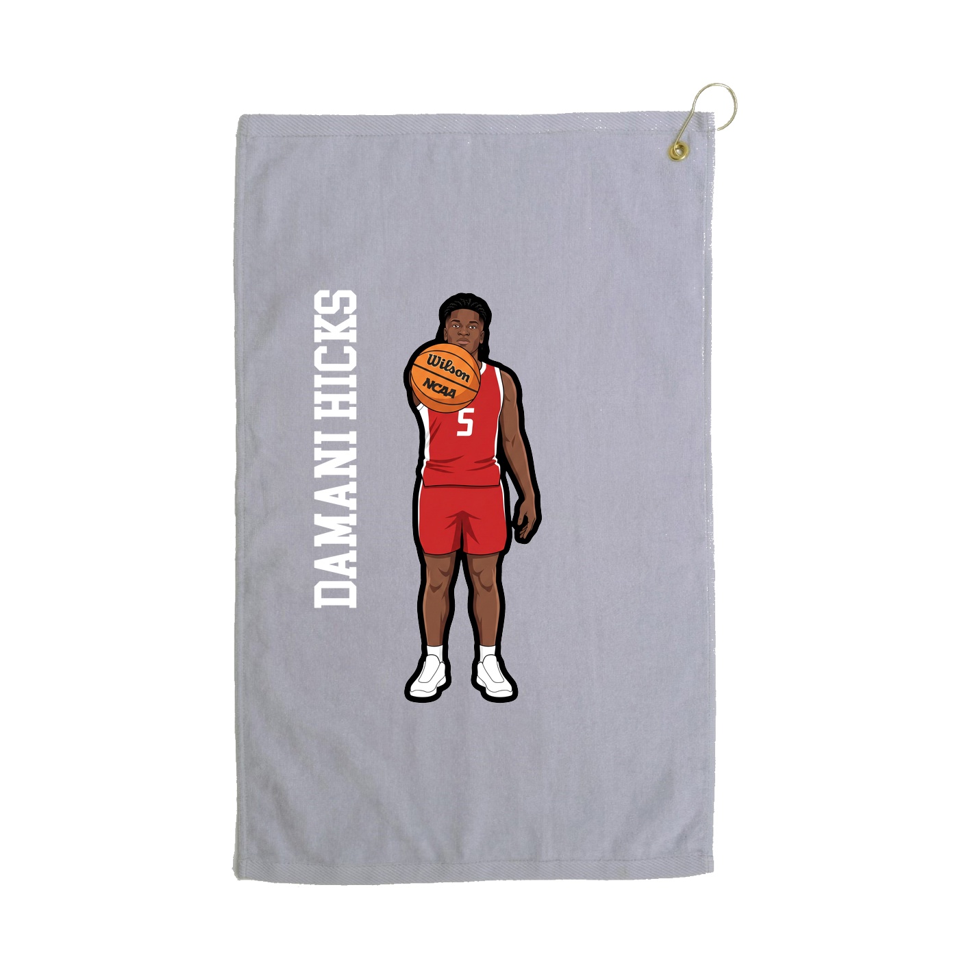 Golf Towel — Name Vertical in Grey