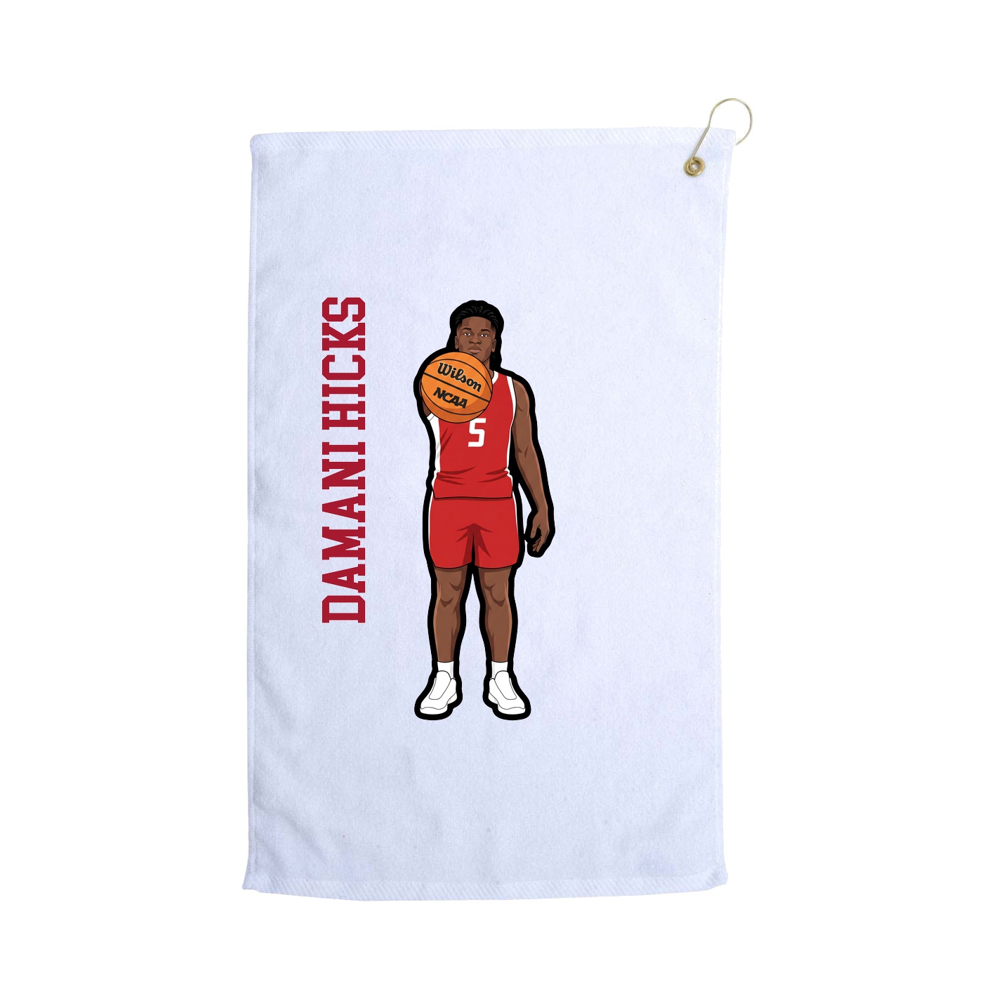 Golf Towel — Name Vertical in White
