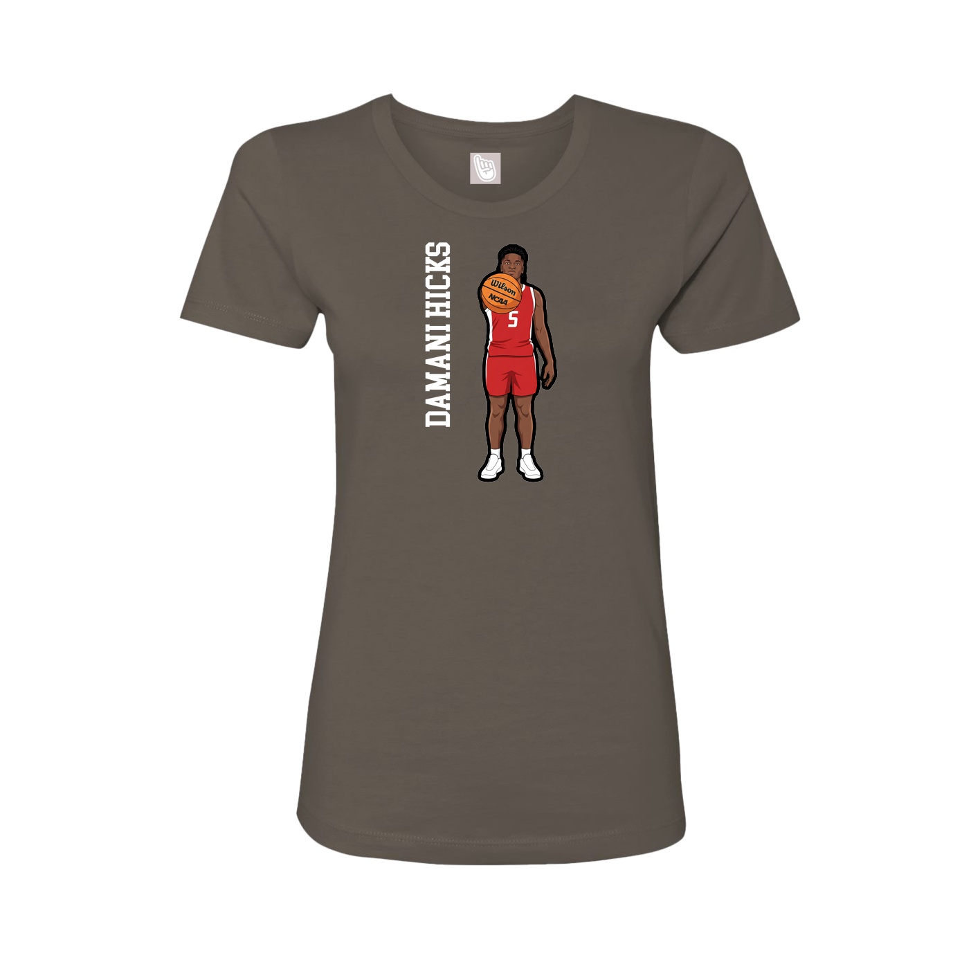 Womens Tee — Name Vertical in Grey