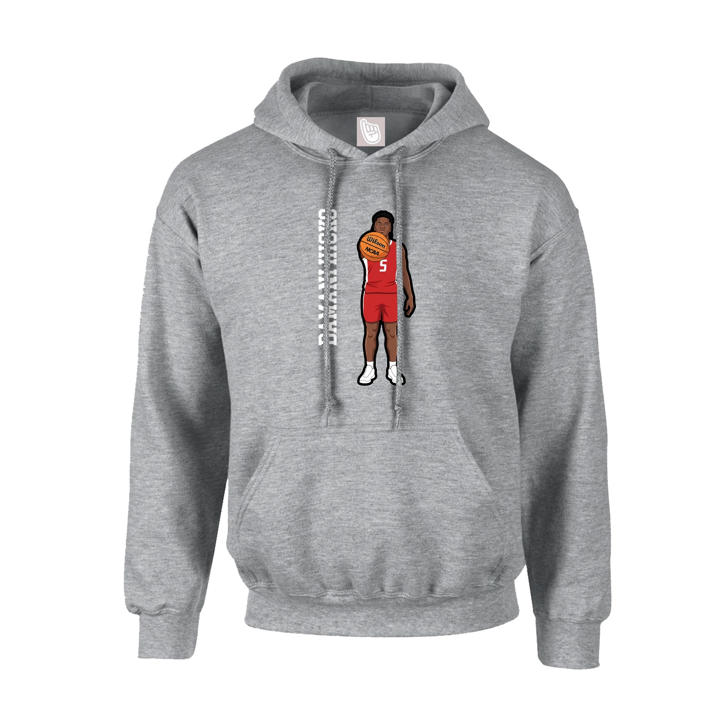 Youth Hoodie — Name Vertical in Grey