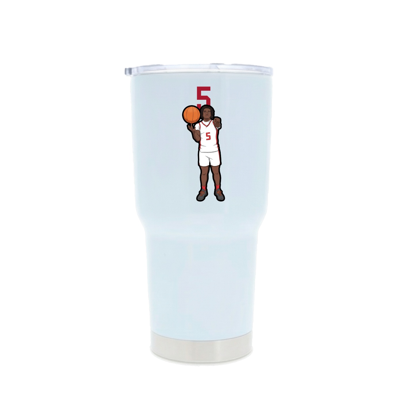 30oz Stainless Steel Tumbler — Number Top in White