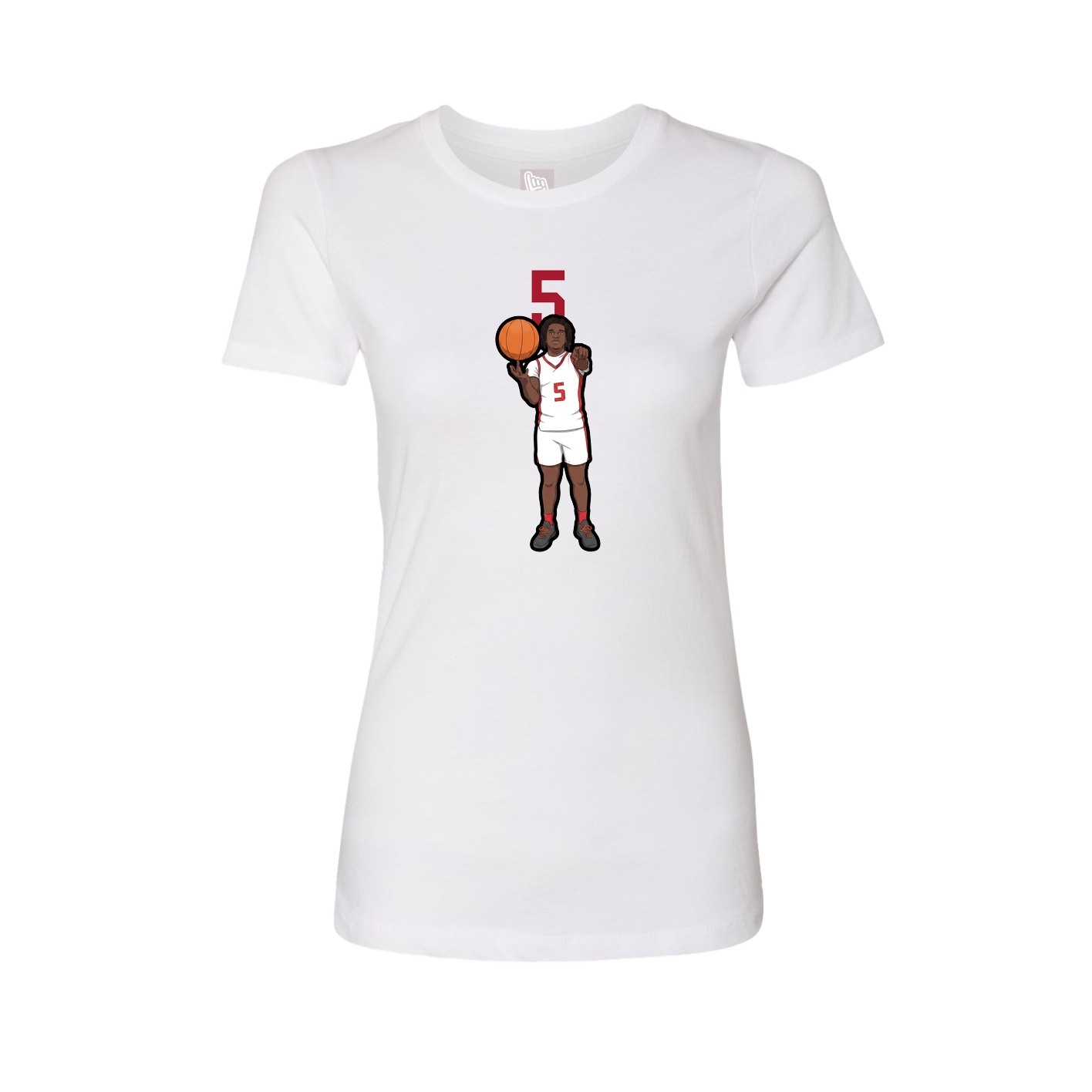 Fitted Women's Tee — Number Top in White