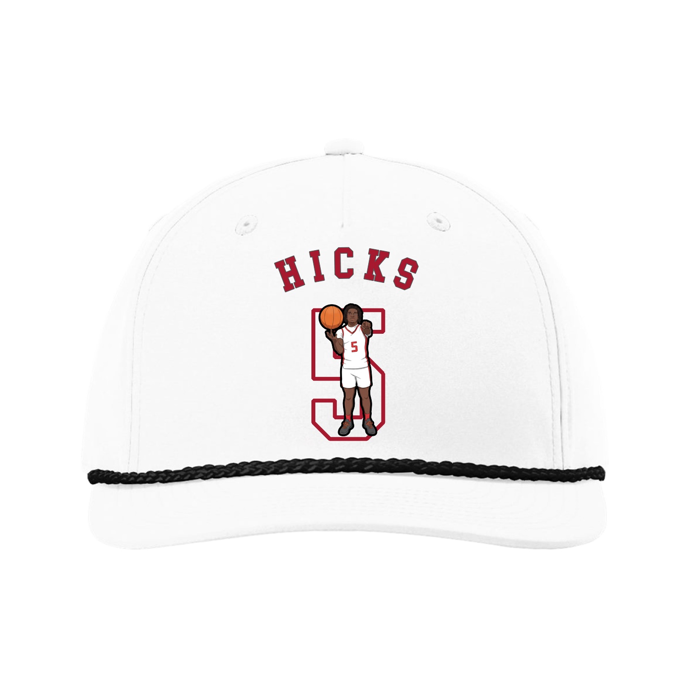 Five-Panel Classic Rope Cap — Shirsey Arch in White