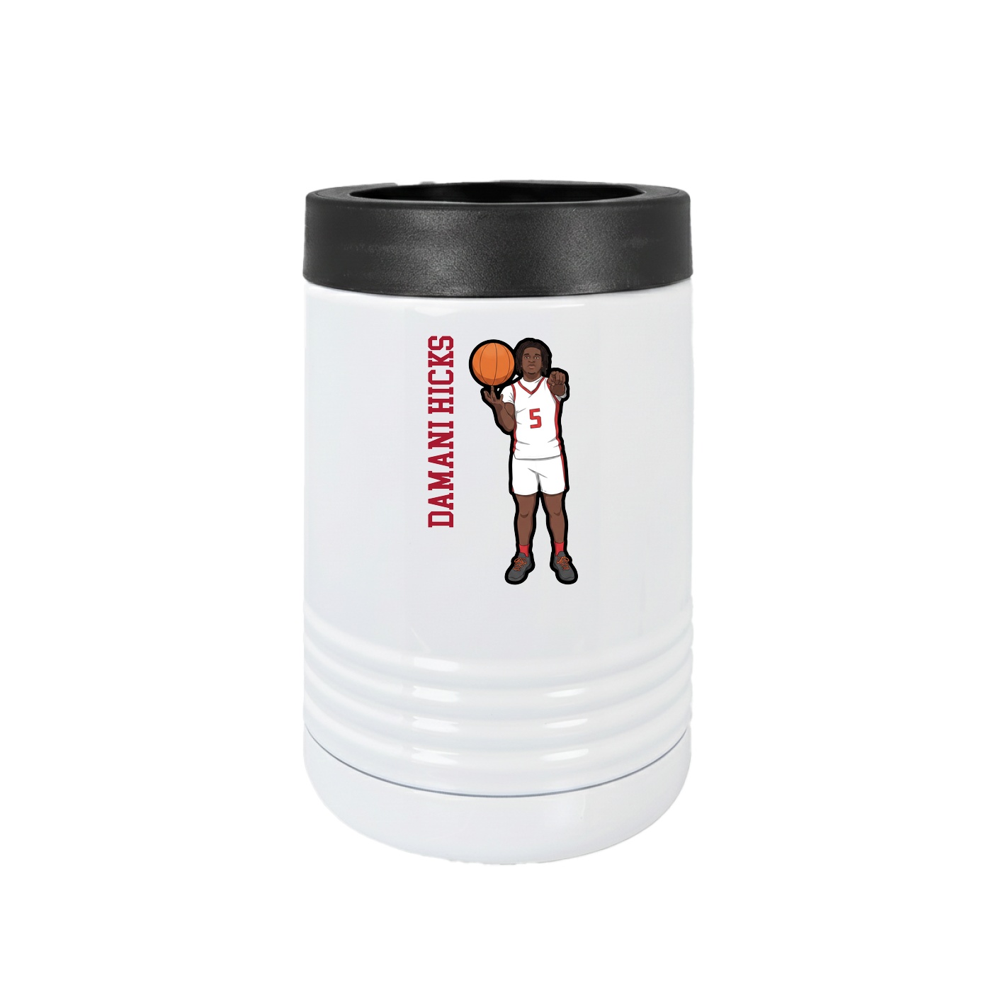 Beverage Holder — Name Vertical in White