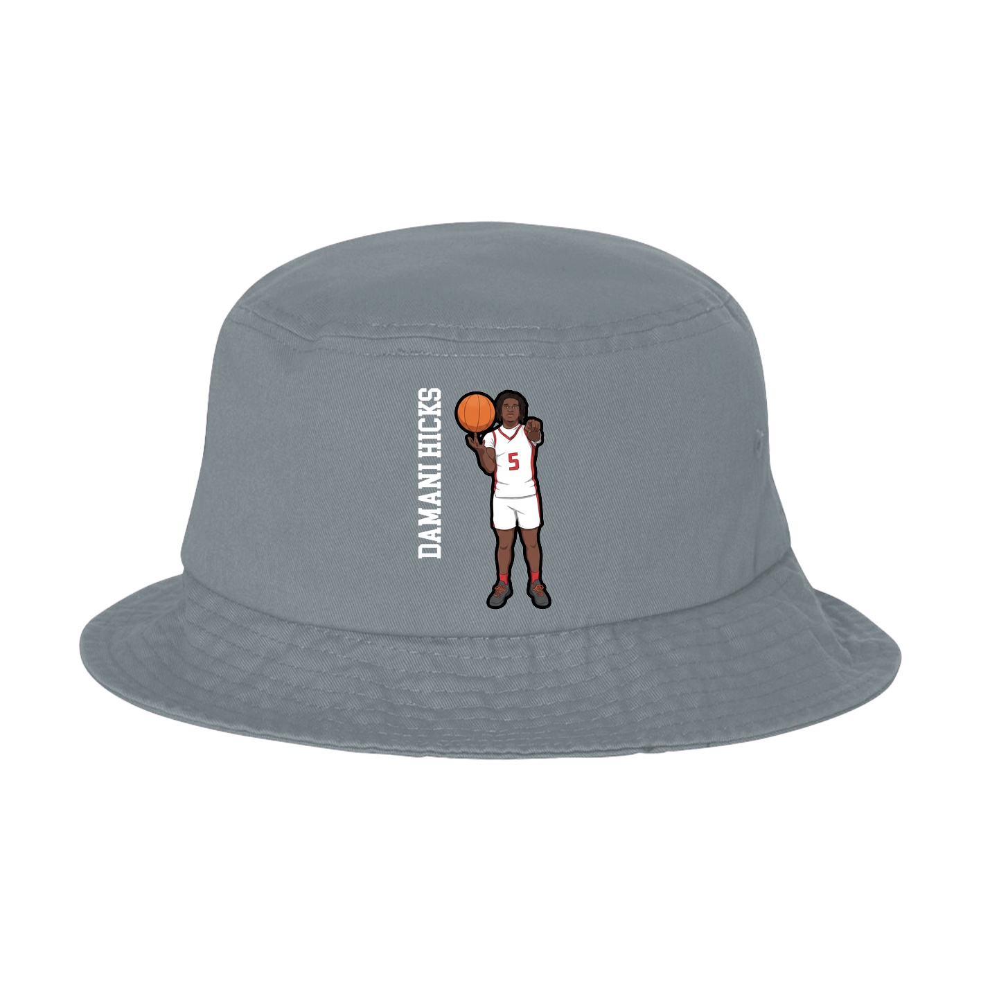 Bucket Cap — Name Vertical in Grey