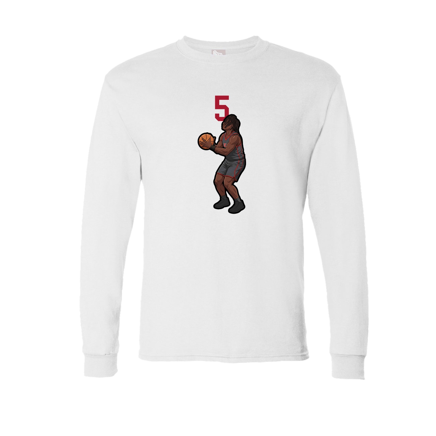 Long Sleeve Tee — Number Top in White