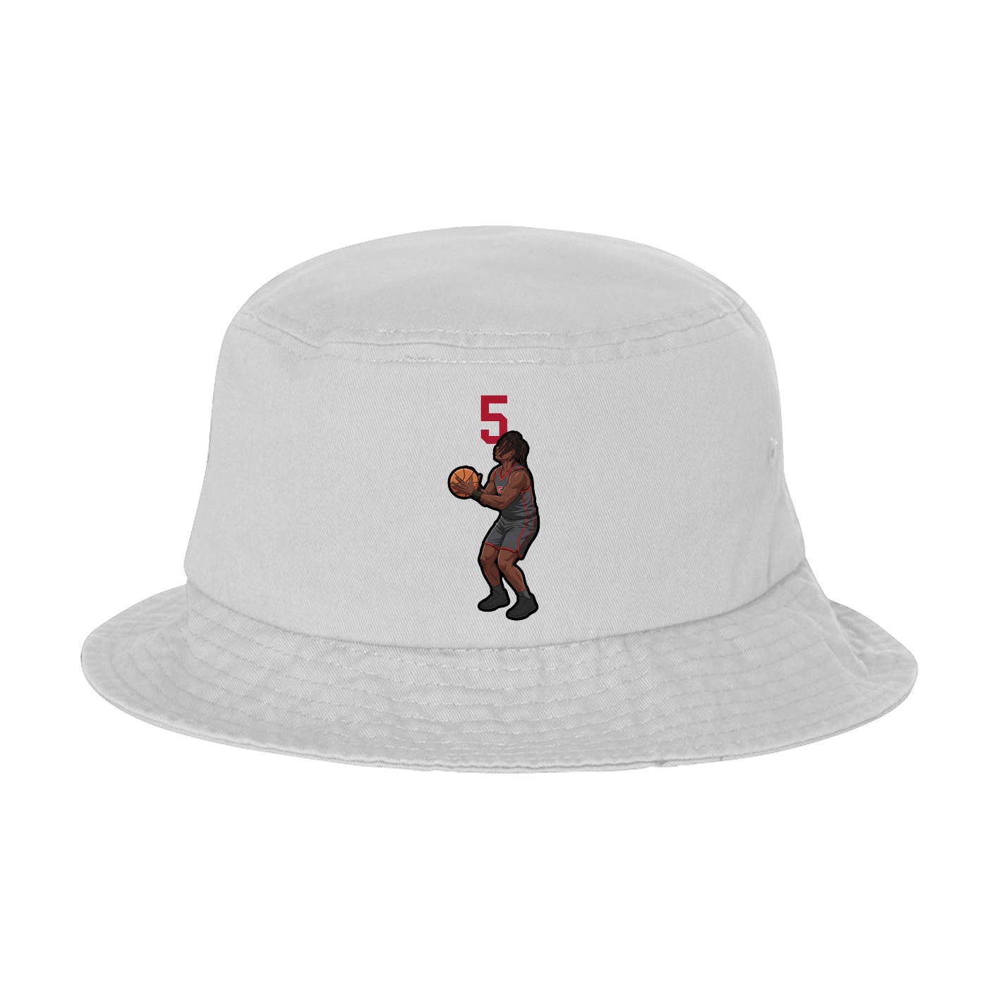 Bucket Cap — Number Top in White
