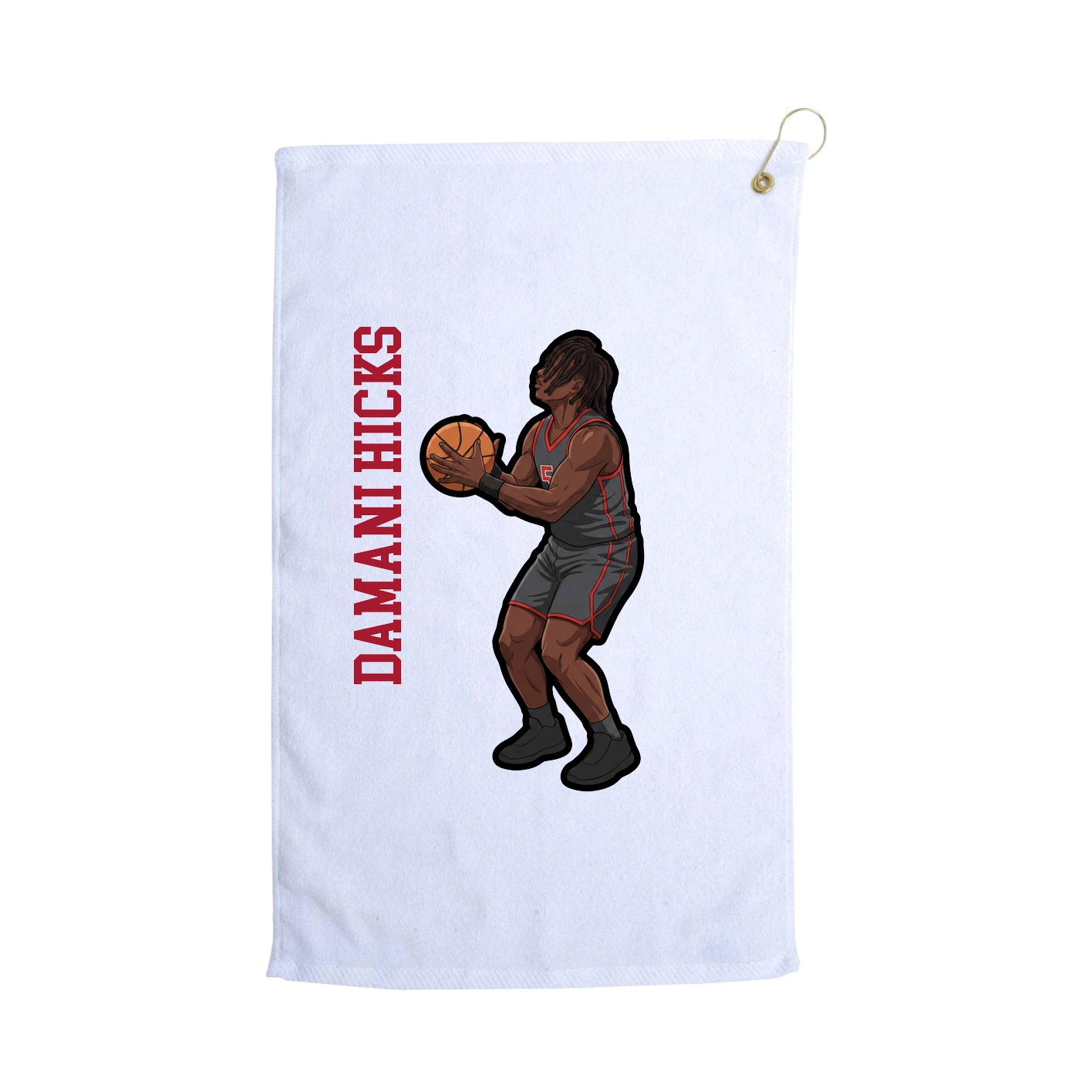 Golf Towel — Name Vertical in White