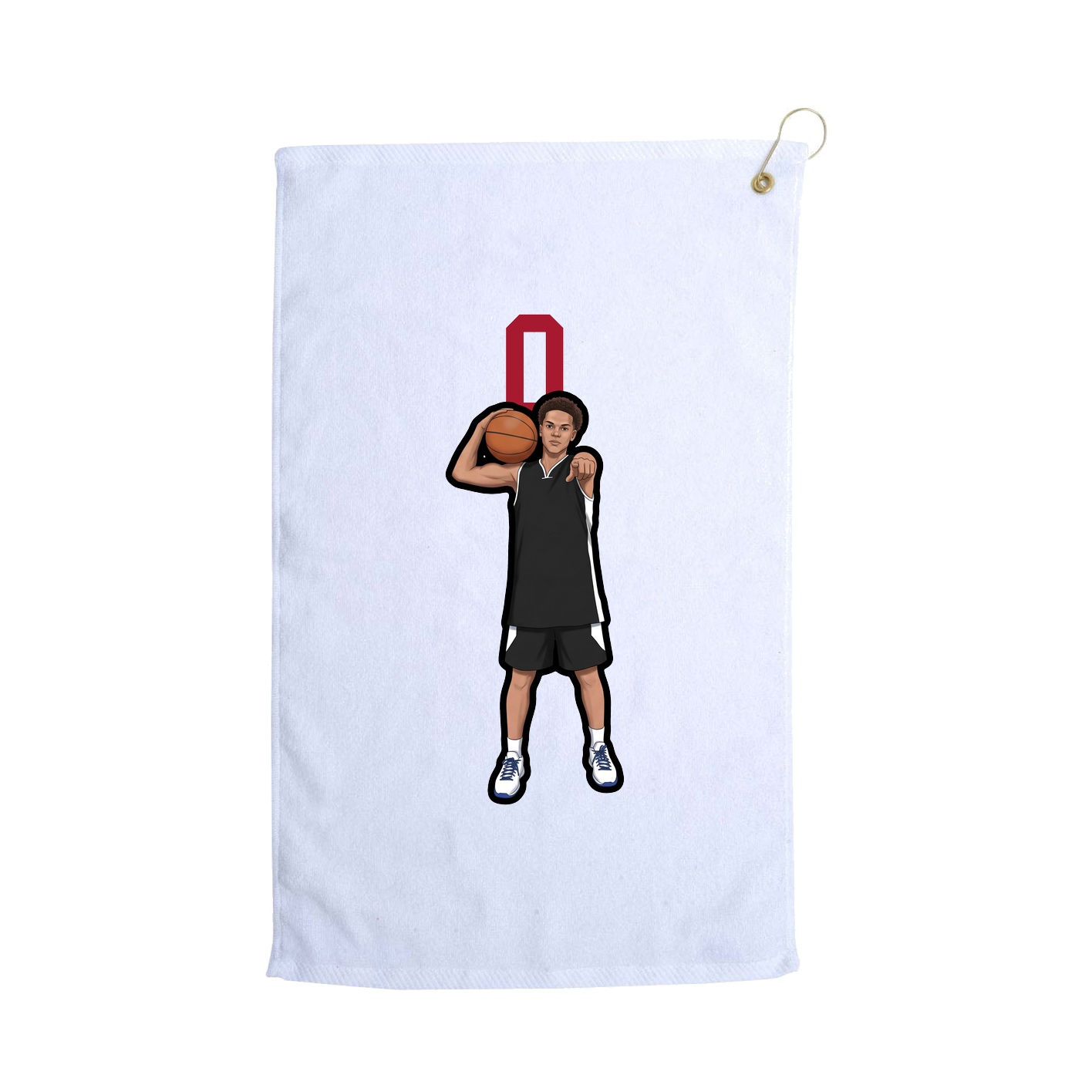 Golf Towel — Number Top in White
