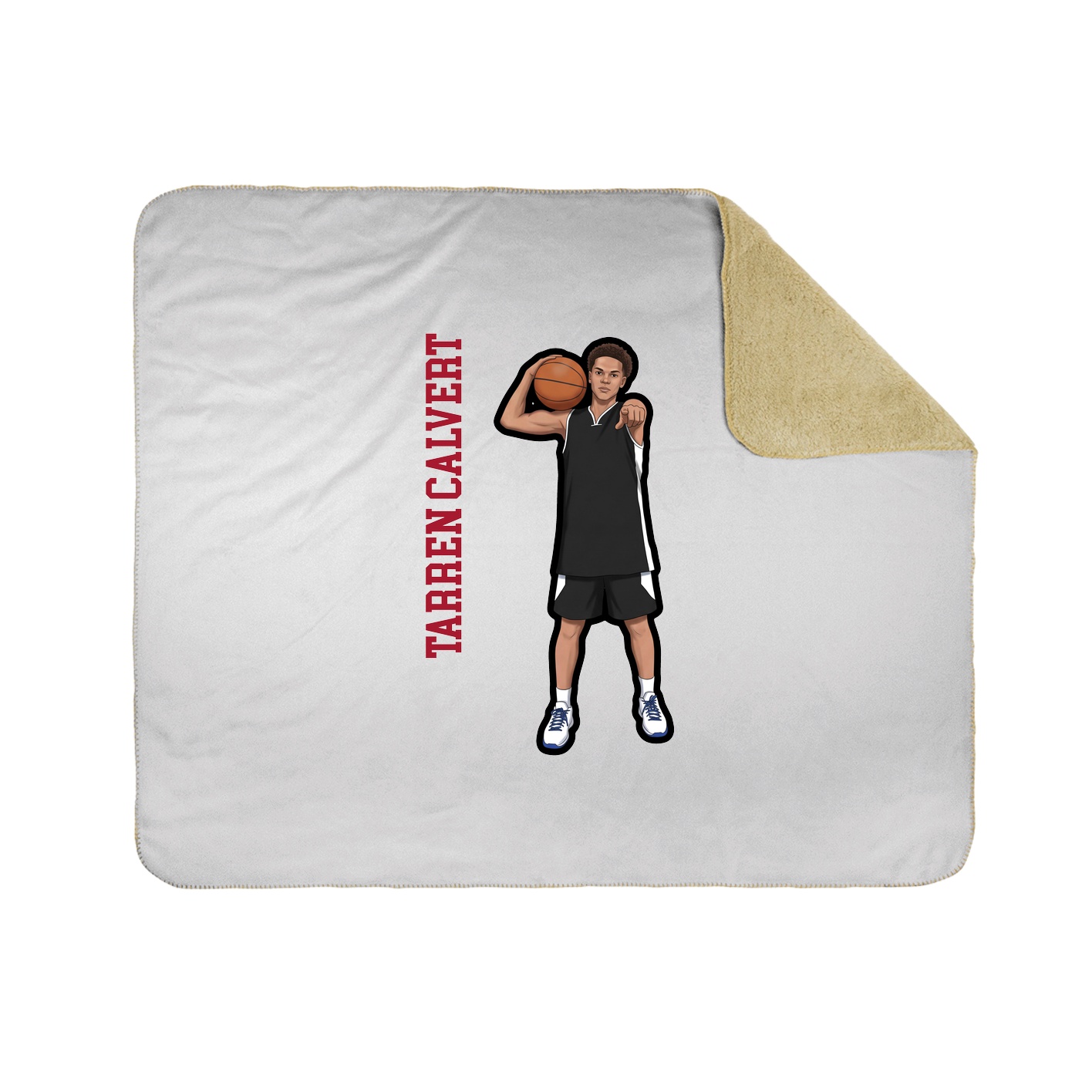 Throw Blanket — Name Vertical in White