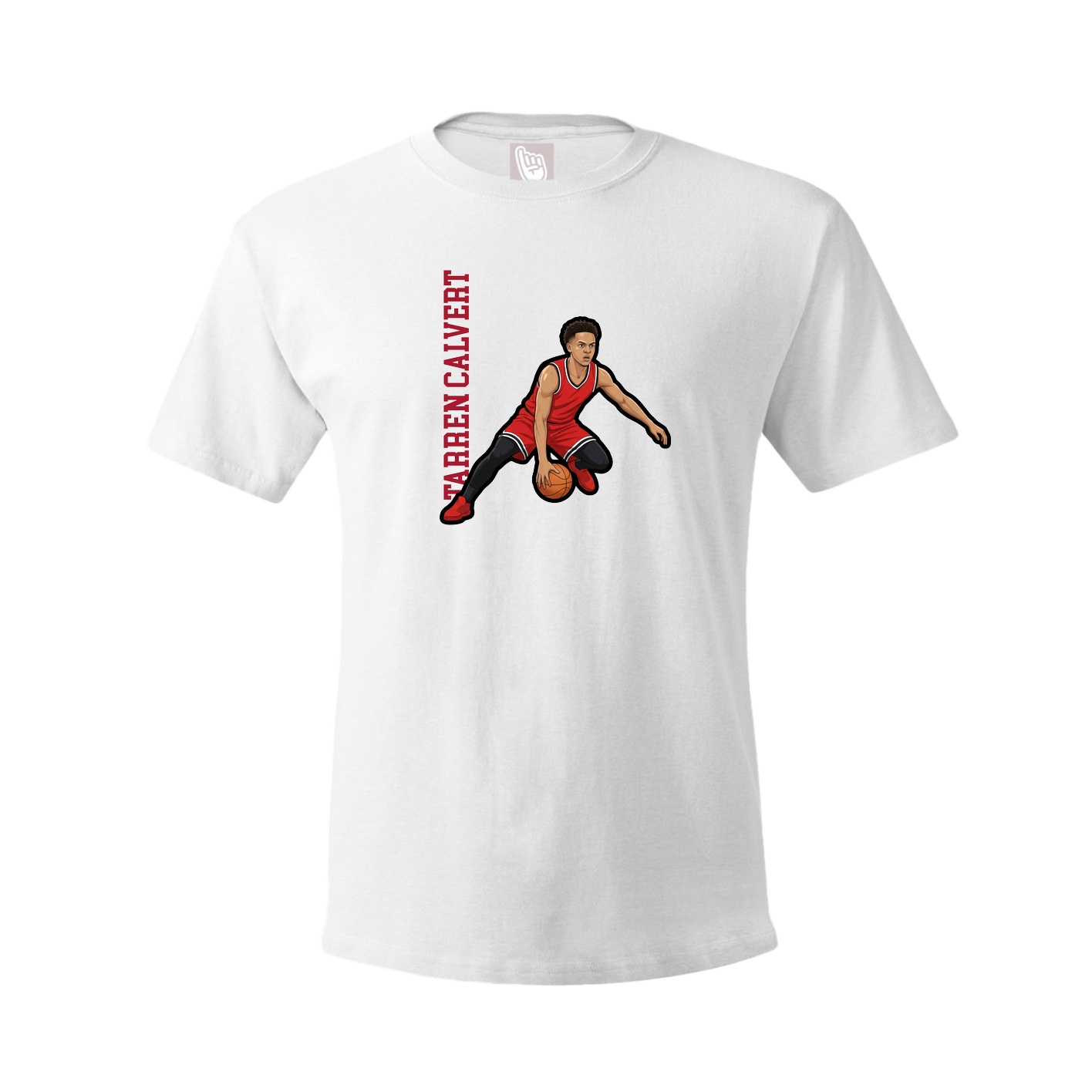 Youth Tee — Name Vertical in White