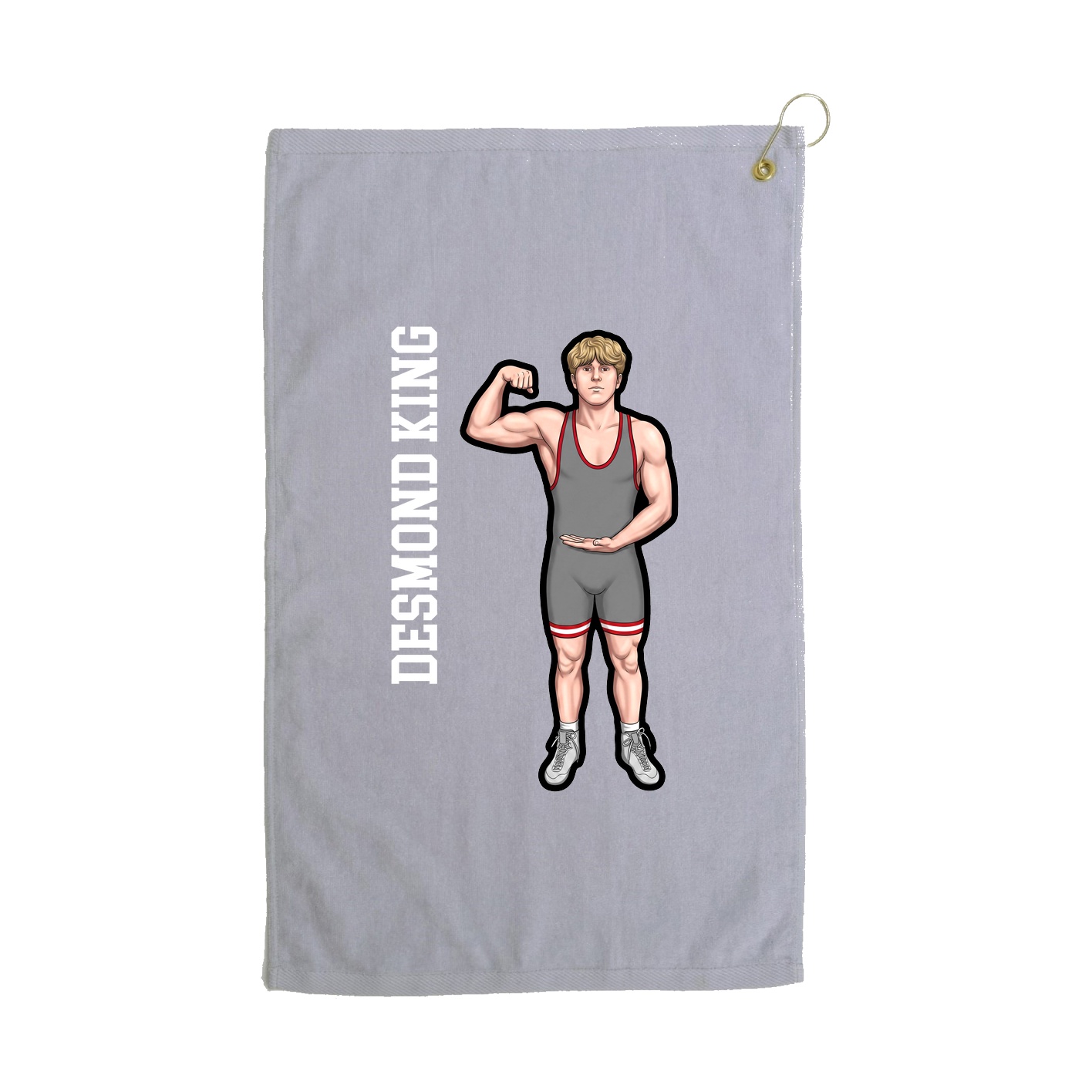 Golf Towel — Name Vertical in Grey