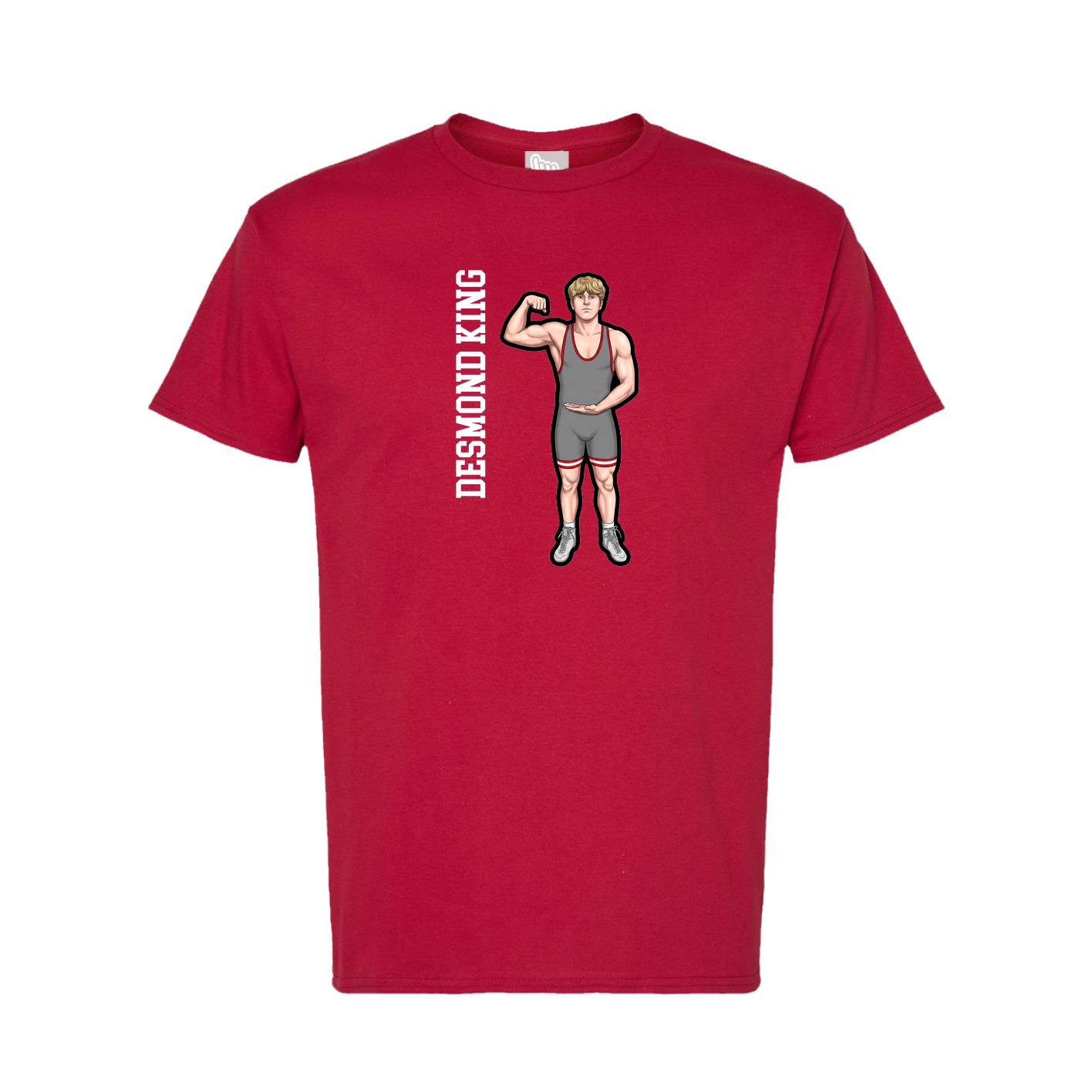 Tee — Name Vertical in Crimson