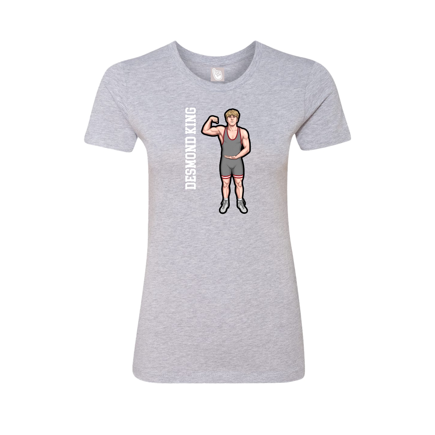Womens Tee — Name Vertical in Grey