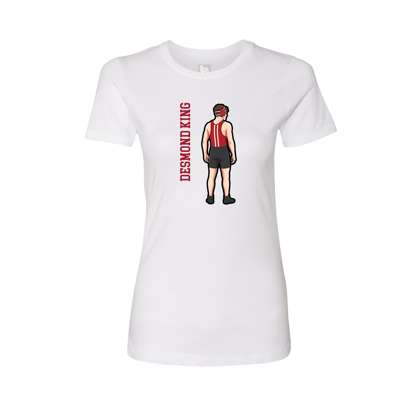 Womens Tee — Name Vertical in White
