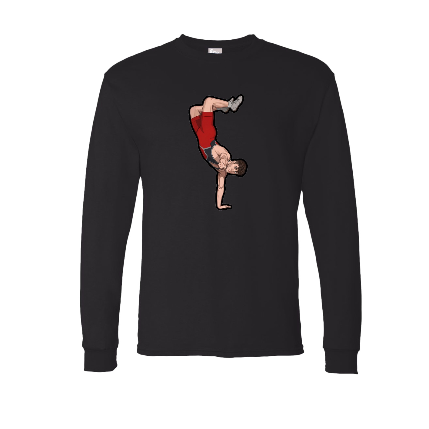 Long Sleeve Tee — Name Vertical in Black