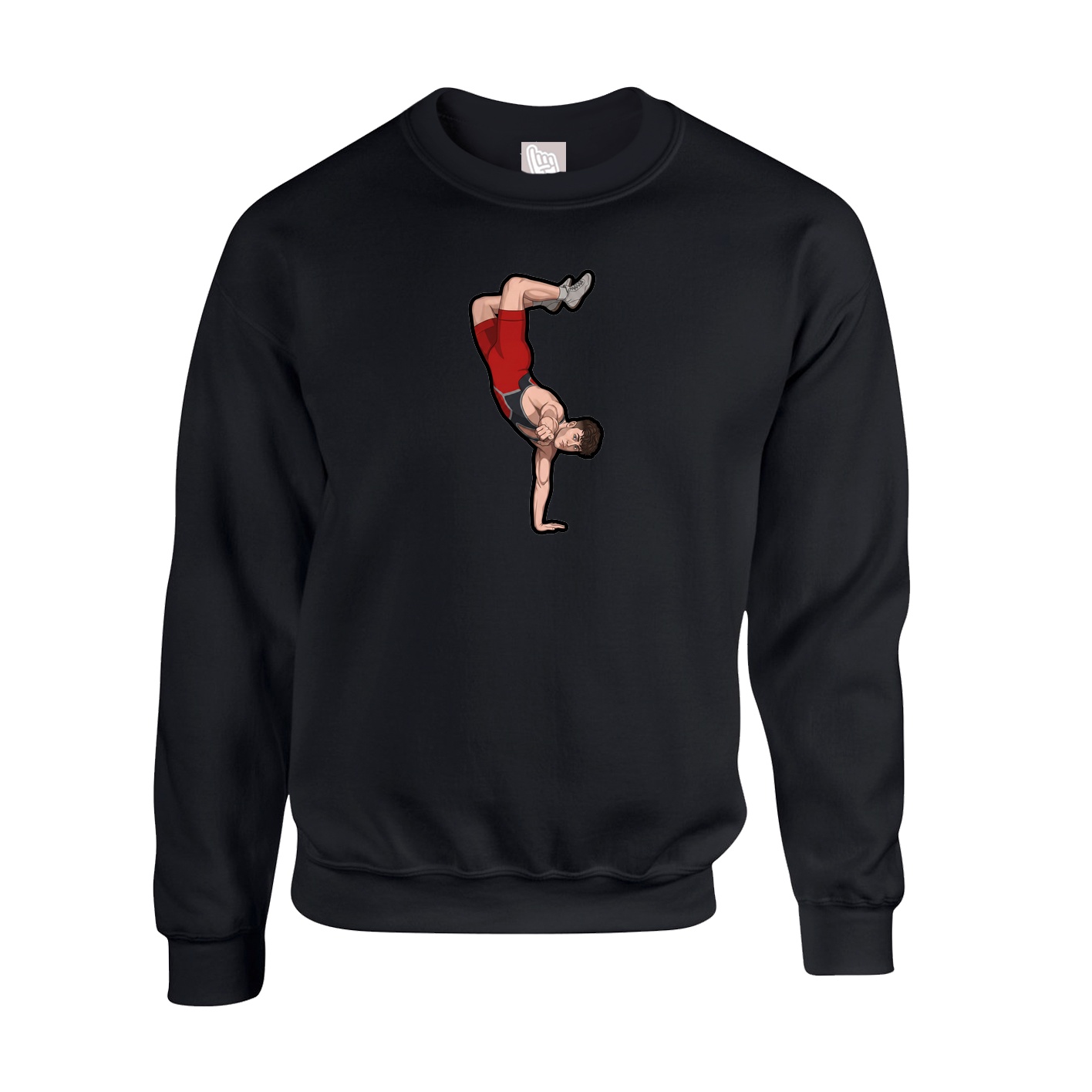 Fleece Crew — Name Vertical in Black