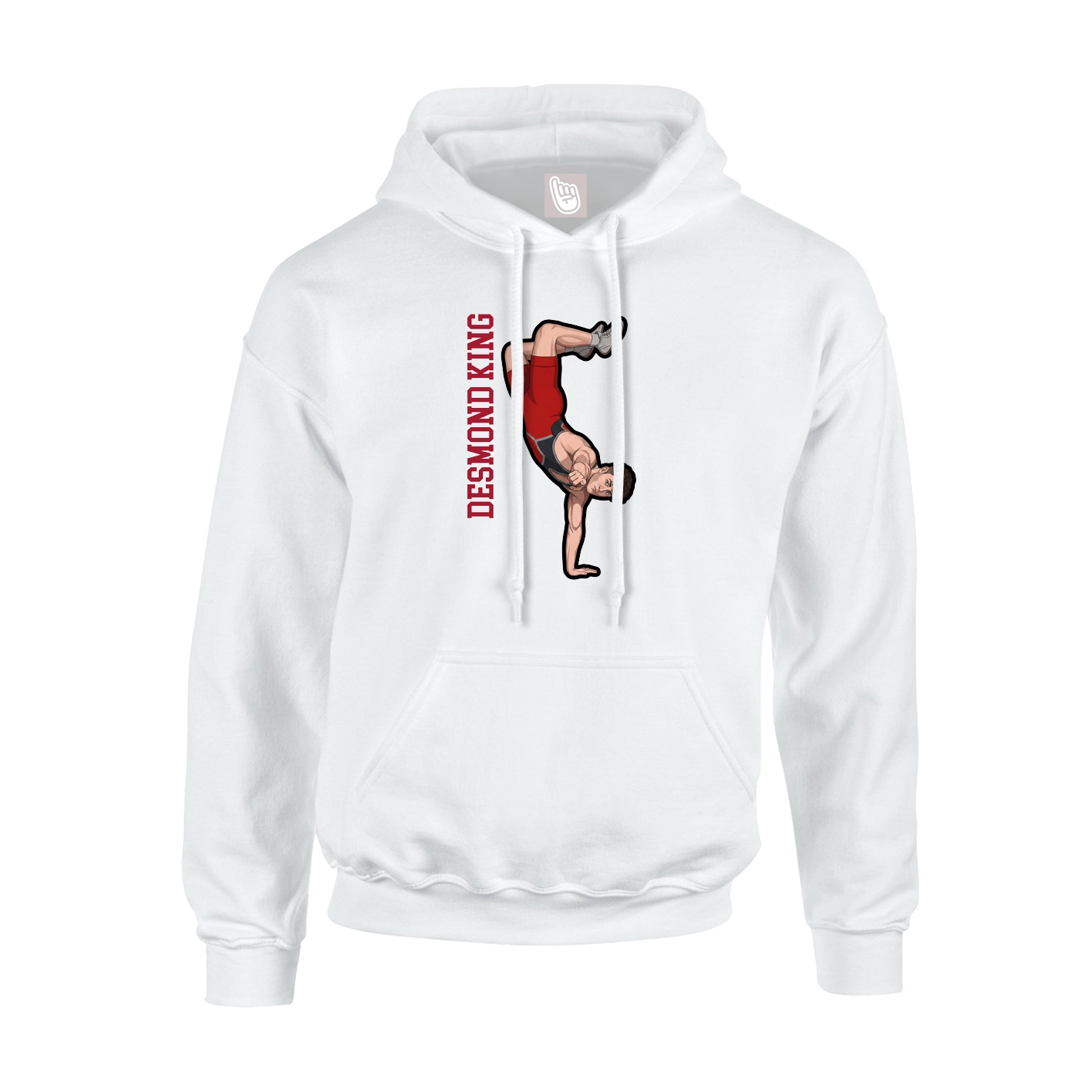 Youth Hoodie — Name Vertical in White