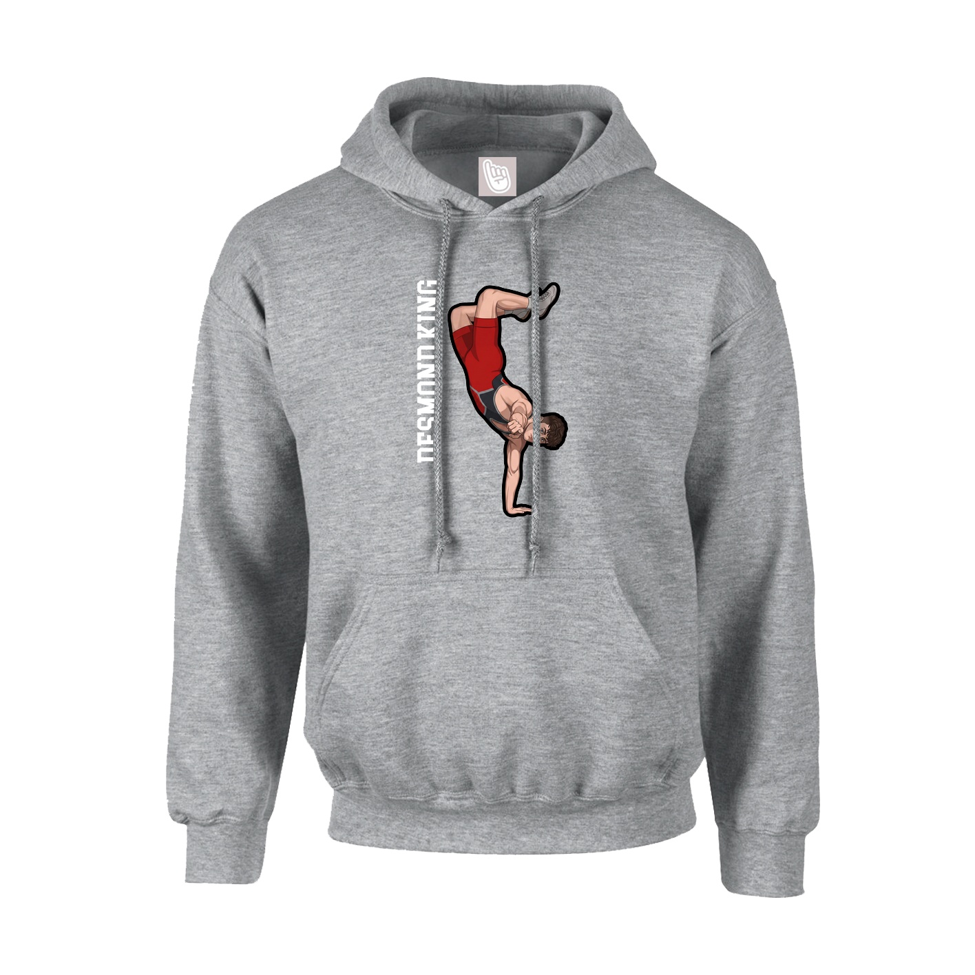 Youth Hoodie — Name Vertical in Grey
