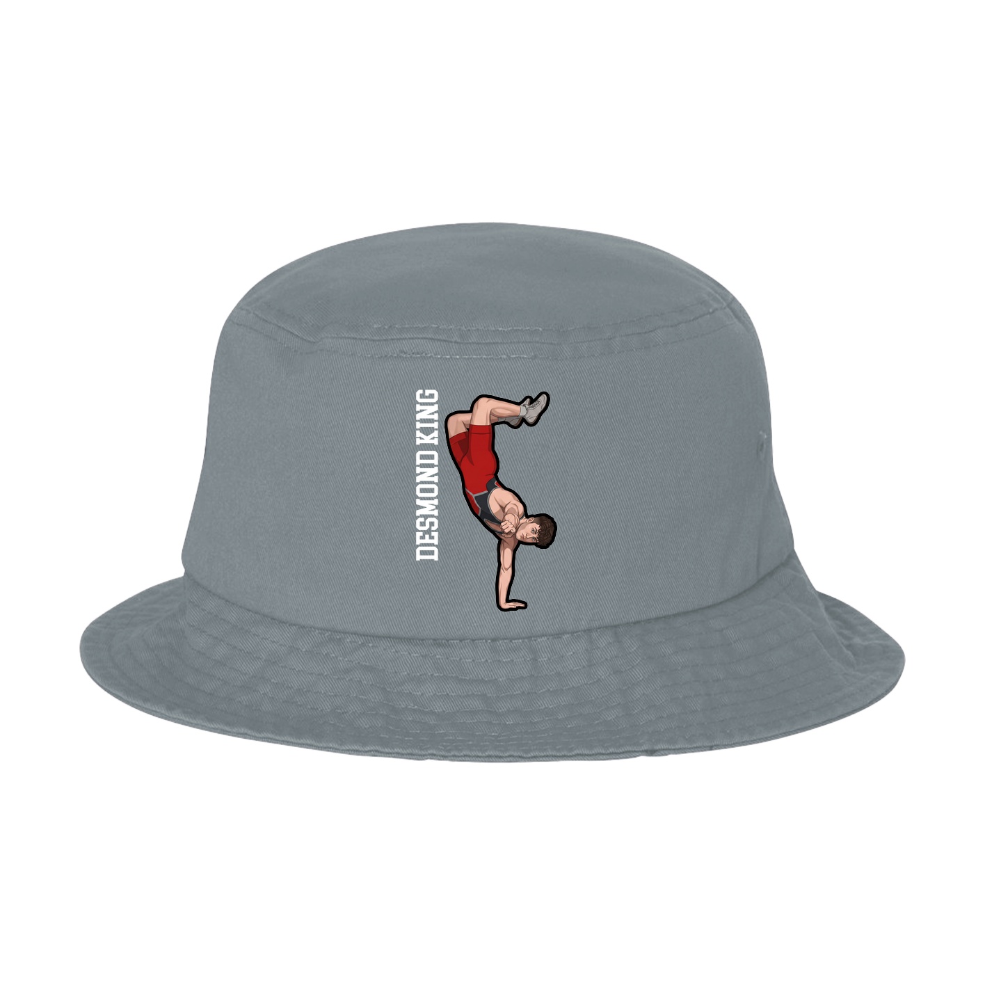 Bucket Cap — Name Vertical in Grey